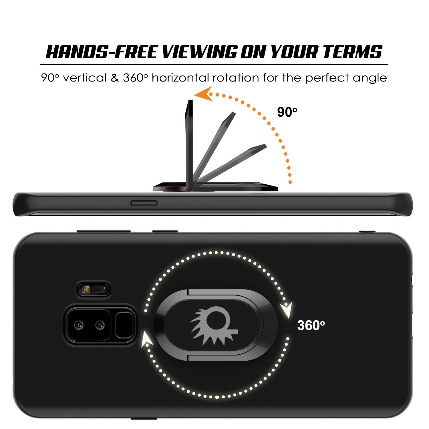 Galaxy S9 Plus, Punkcase Magnetix Protective TPU Cover W/ Kickstand, Sceen Protector[Black]