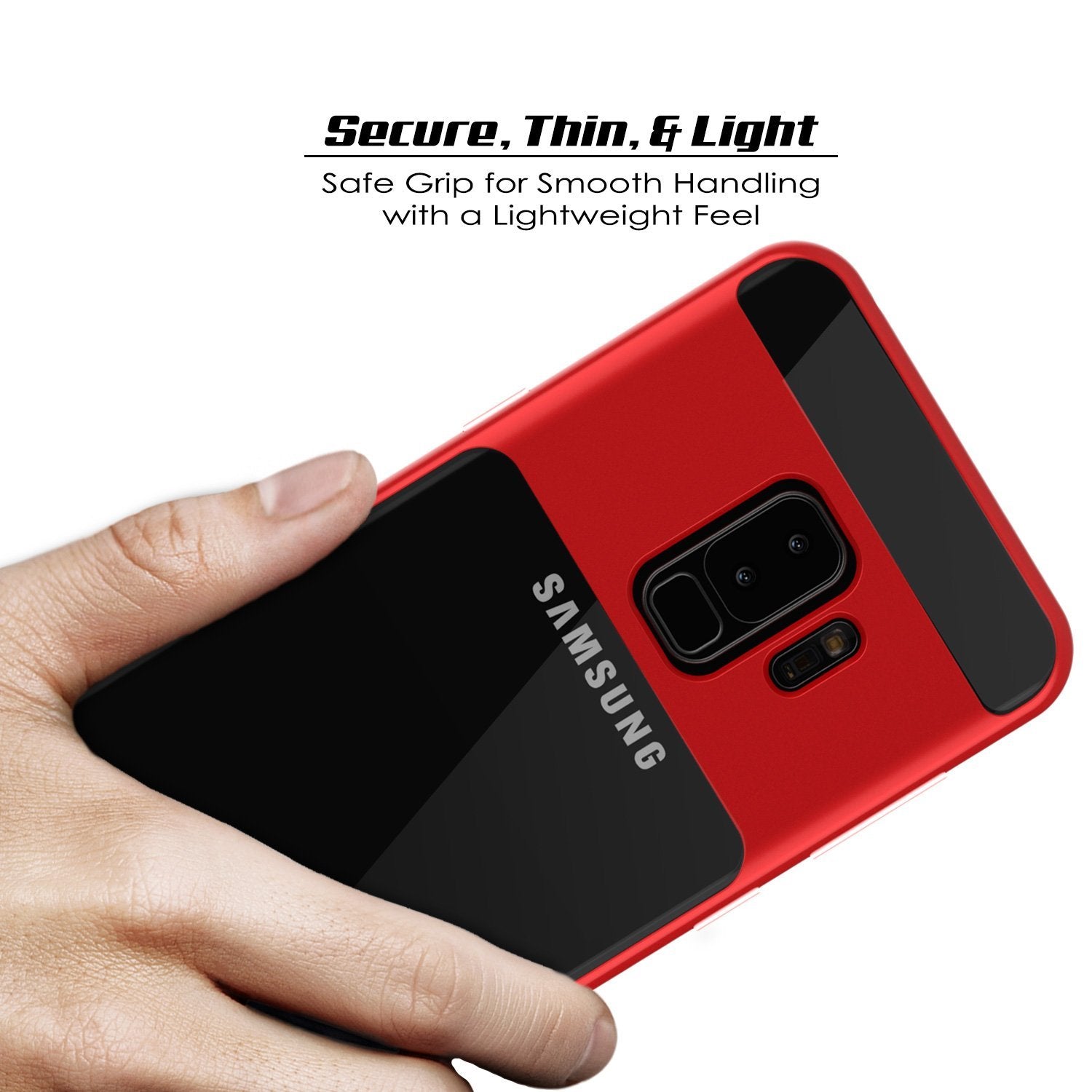 Galaxy S9+ Plus Case Punkcase Lucid 3.0 Series [Slim Fit] Red Armor Cover