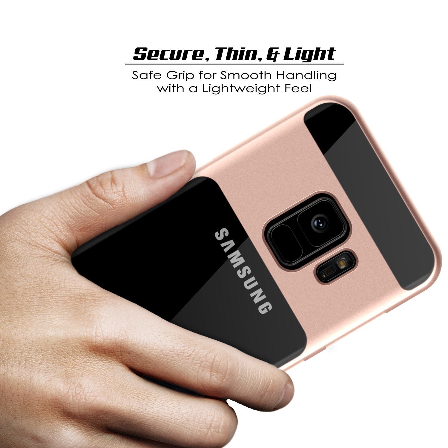 Galaxy S9 Case, PUNKcase [LUCID 3.0 Series] [Slim Fit] Armor Cover w/ Integrated Screen Protector [Rose Gold]