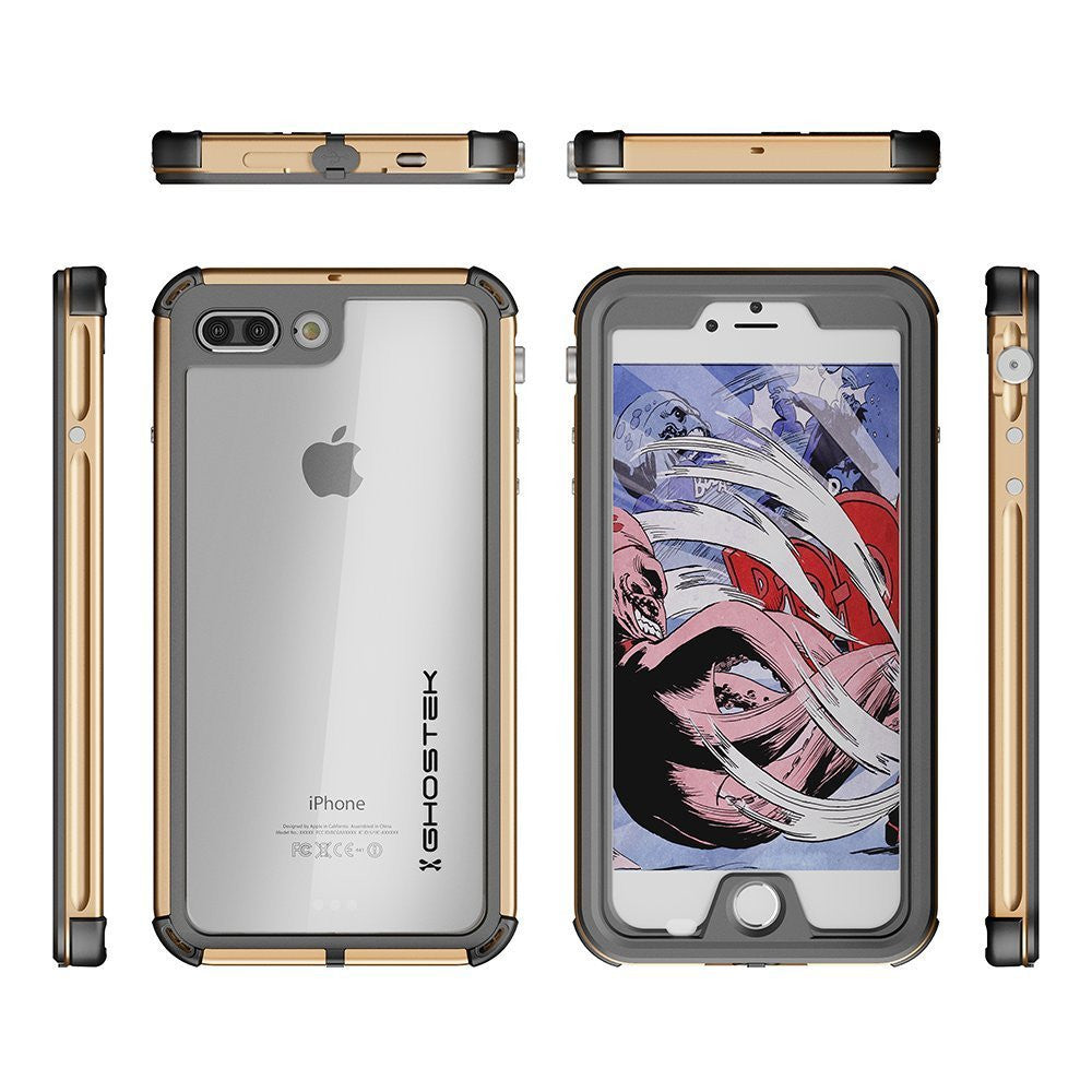 iPhone 7+ Plus Waterproof Case, Ghostek® Atomic 3.0 Gold Series