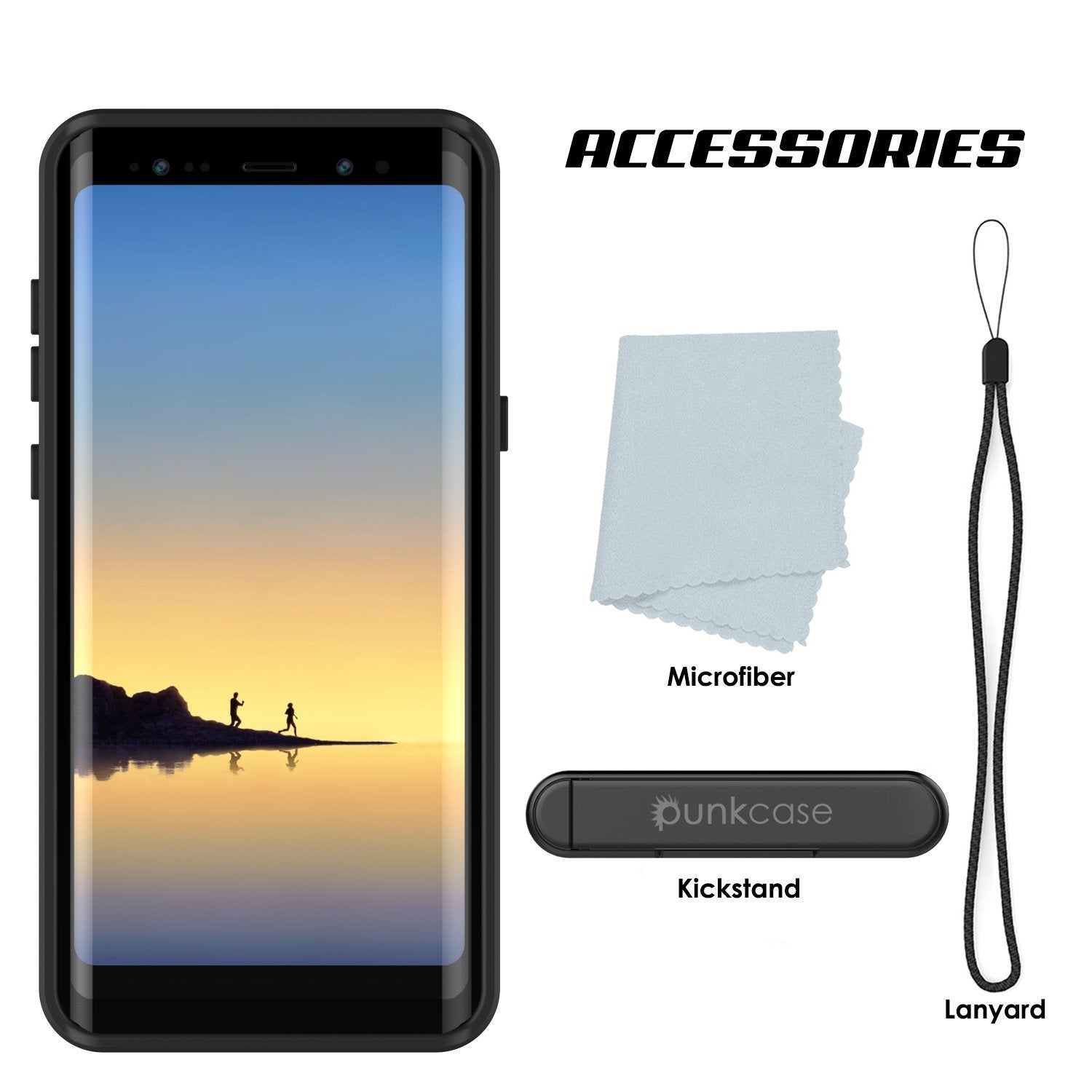 Note 8 Waterproof Case PunkCase StudStar Purple Thin 6.6ft Underwater IP68 Shock/Snow Proof