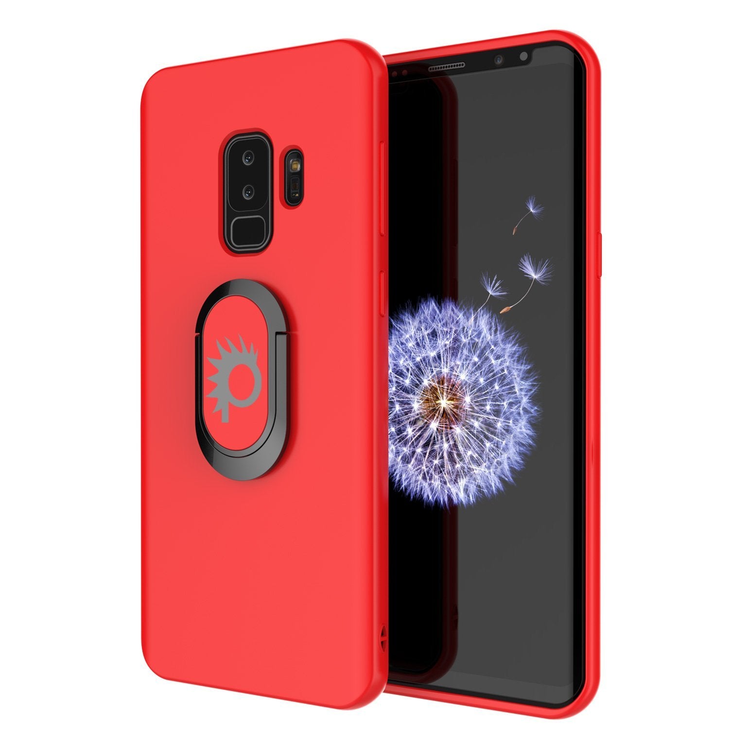Galaxy S9 Plus, Punkcase Magnetix Protective TPU Cover W/ Kickstand, Sceen Protector[Red]
