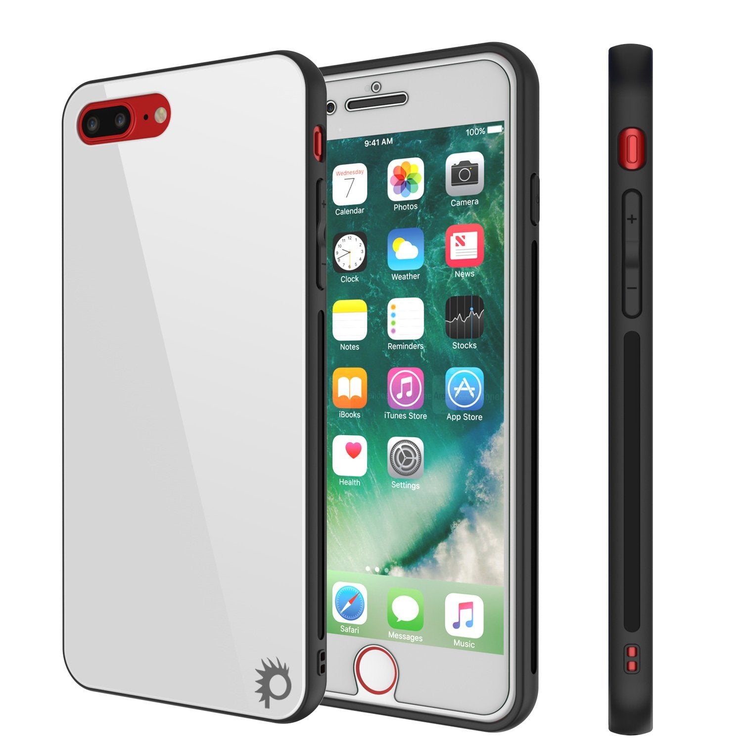 iPhone 8 PLUS Case, Punkcase GlassShield Ultra Thin Protective 9H Full Body Tempered Glass Cover(White)