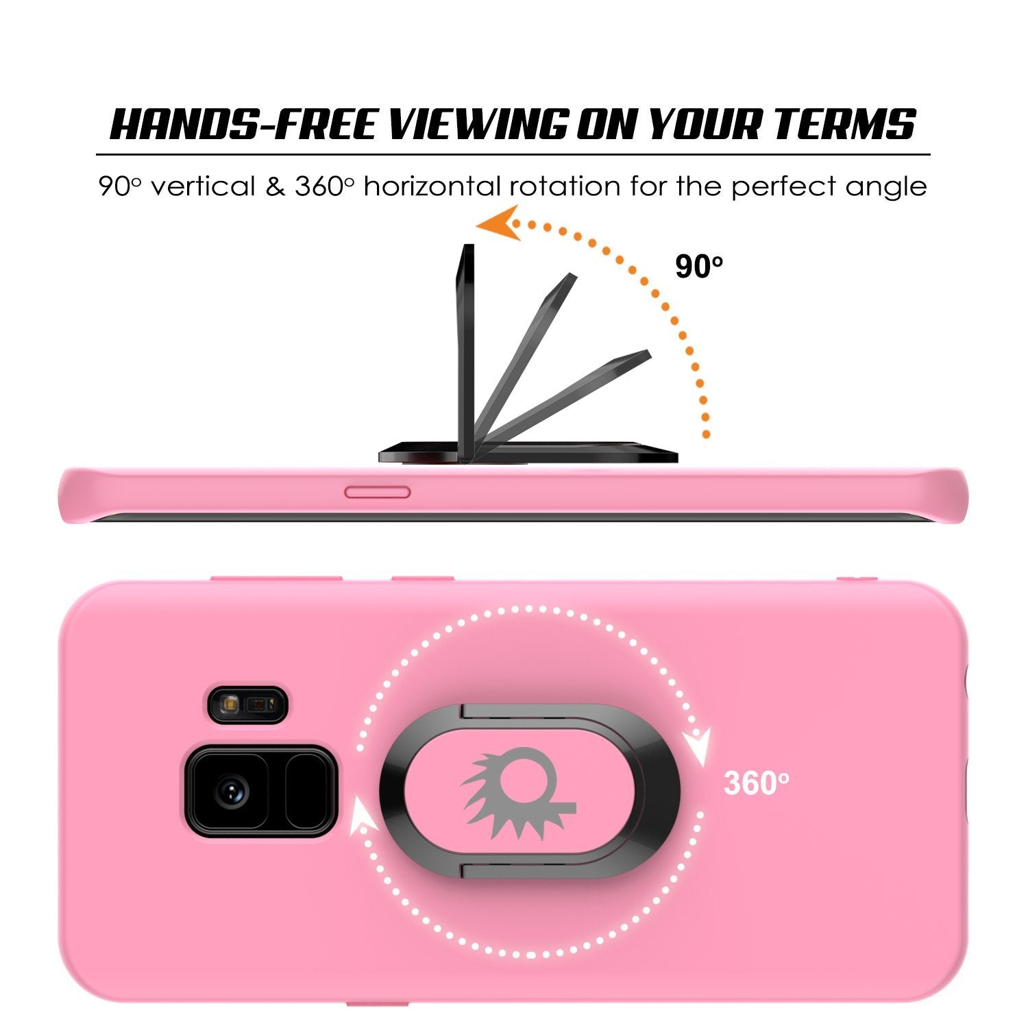 Galaxy S9 Case, Punkcase Magnetix Protective TPU Cover W/ Kickstand, Sceen Protector[Pink]