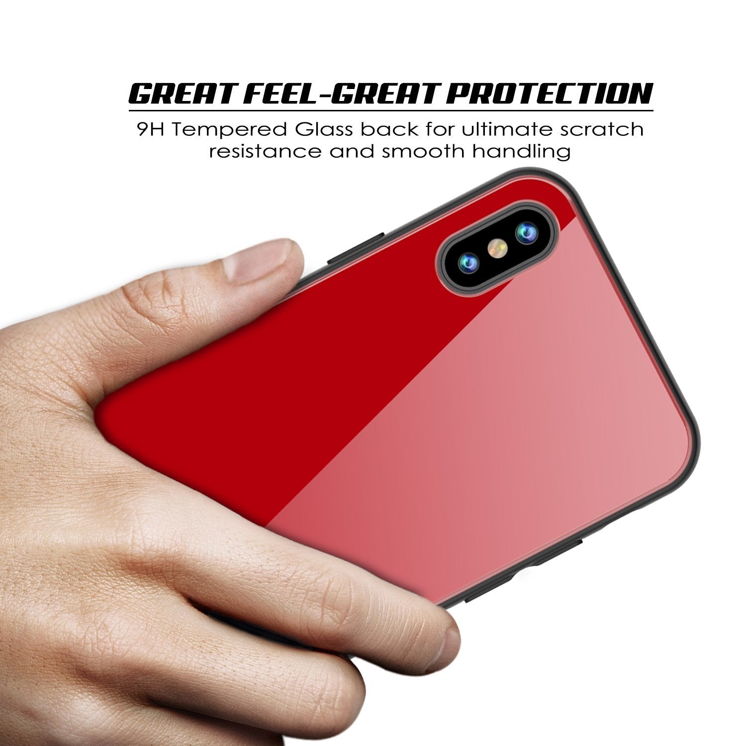iPhone 8 Case, Punkcase GlassShield Ultra Thin Protective 9H Full Body Tempered Glass (Red)