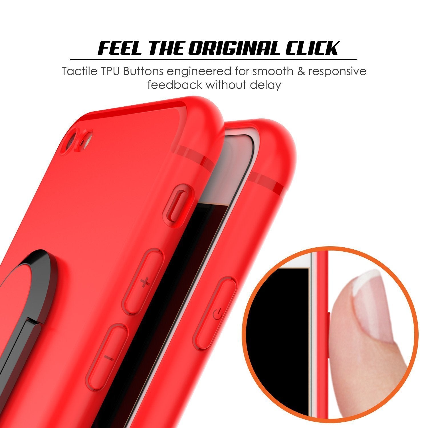 iPhone SE (4.7") Case, Punkcase Magnetix Protective TPU Cover W/ Kickstand, Tempered Glass Screen Protector [Red]
