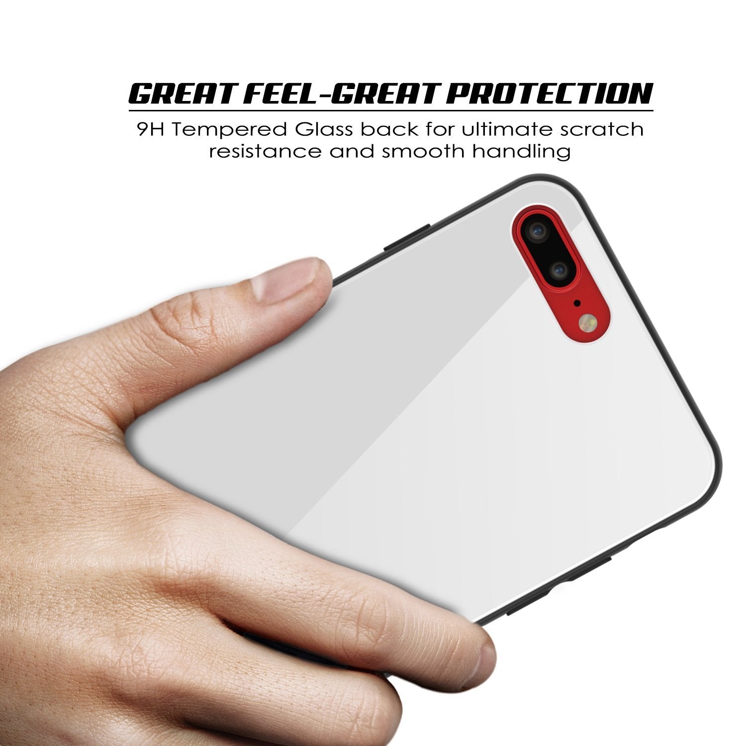 iPhone 8 PLUS Case, Punkcase GlassShield Ultra Thin Protective 9H Full Body Tempered Glass Cover(White)