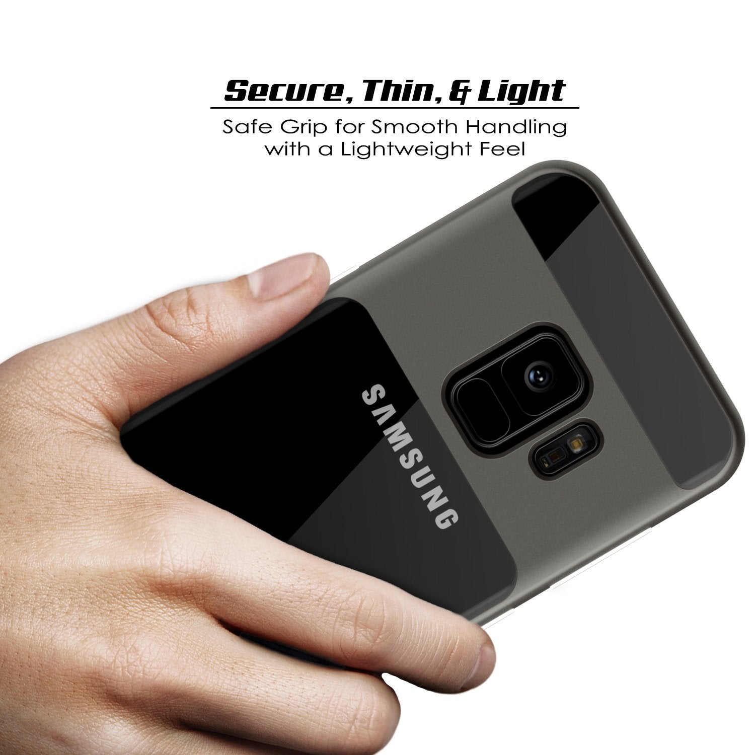 Galaxy S9 Case, PUNKcase [LUCID 3.0 Series] [Slim Fit] Armor Cover w/ Integrated Screen Protector [Grey]