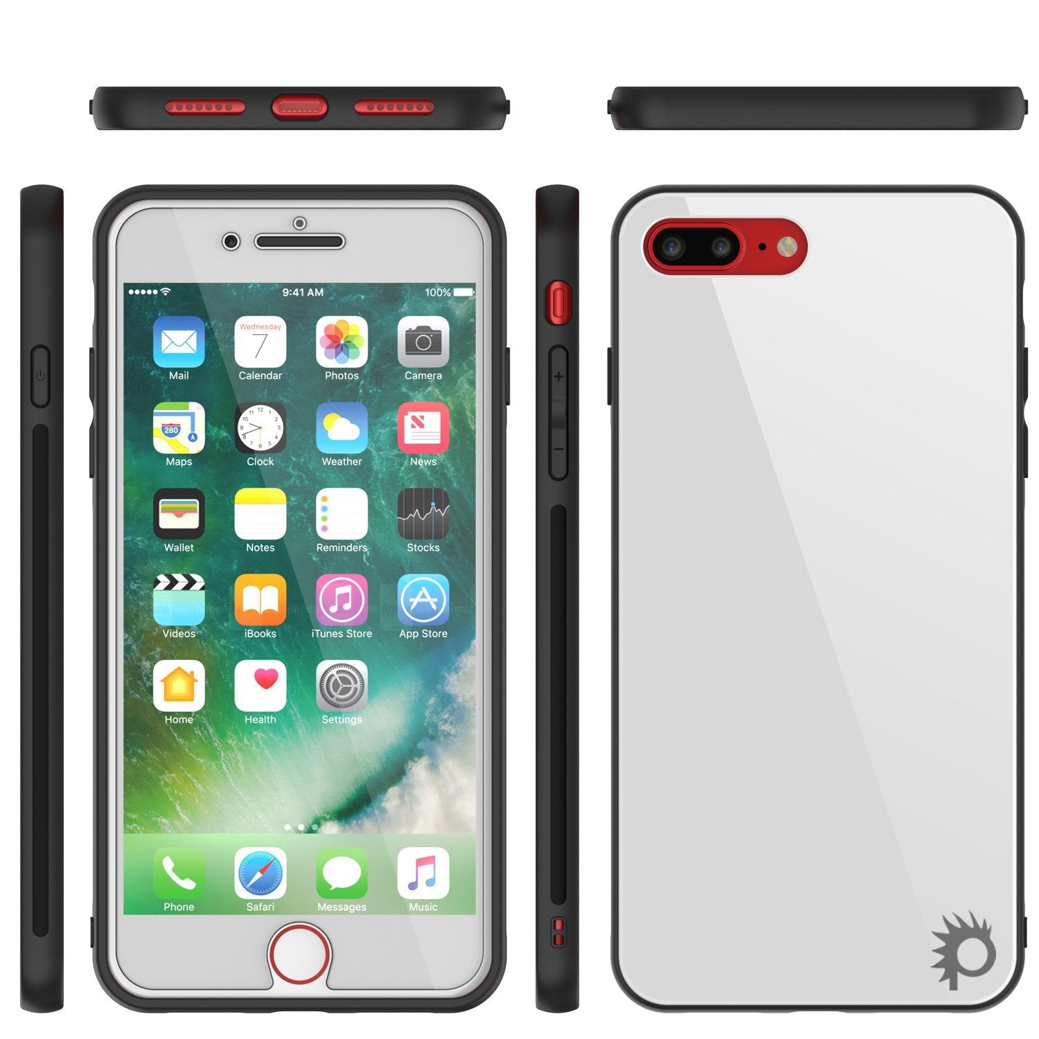 iPhone 8 PLUS Case, Punkcase GlassShield Ultra Thin Protective 9H Full Body Tempered Glass Cover(White)