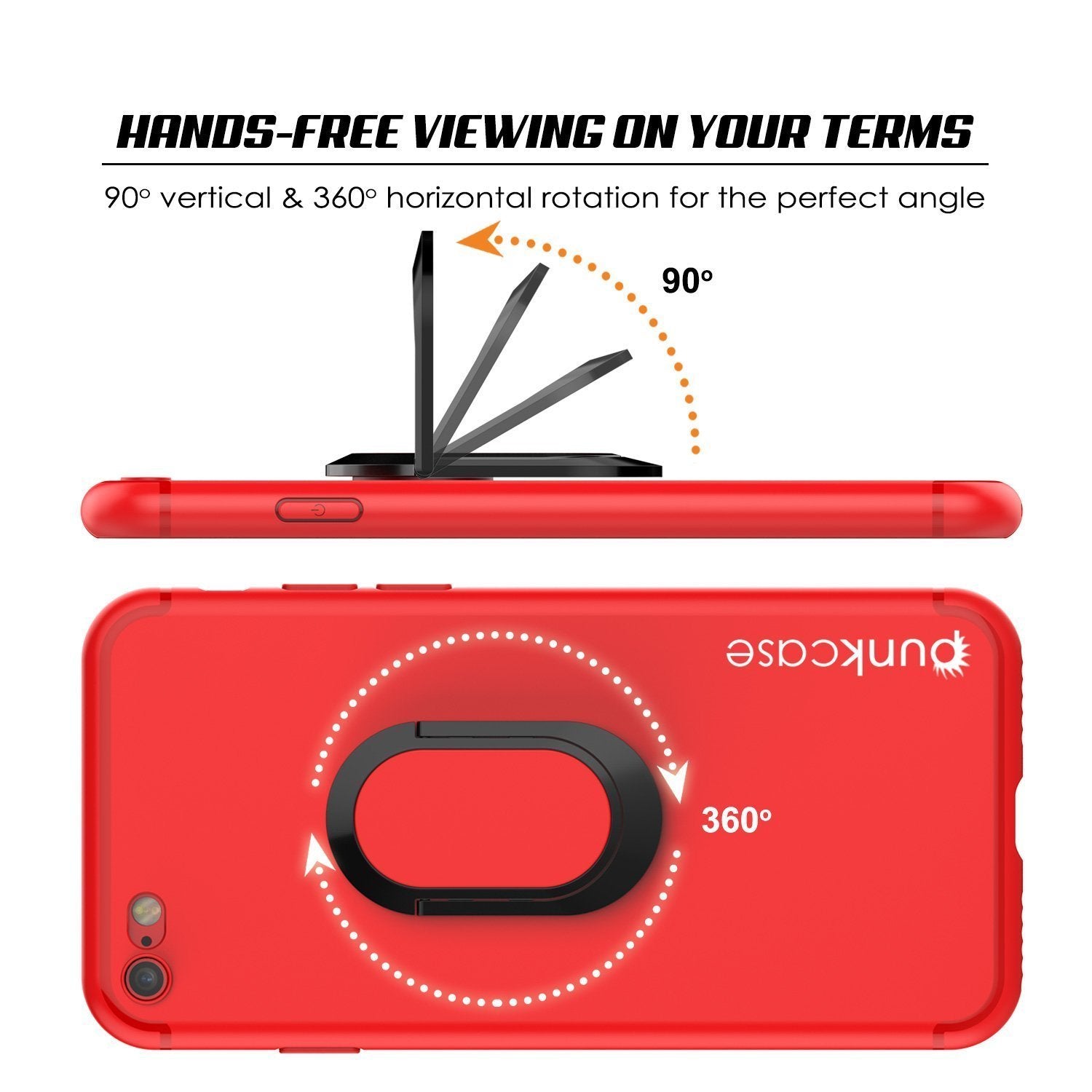 iPhone SE (4.7") Case, Punkcase Magnetix Protective TPU Cover W/ Kickstand, Tempered Glass Screen Protector [Red]