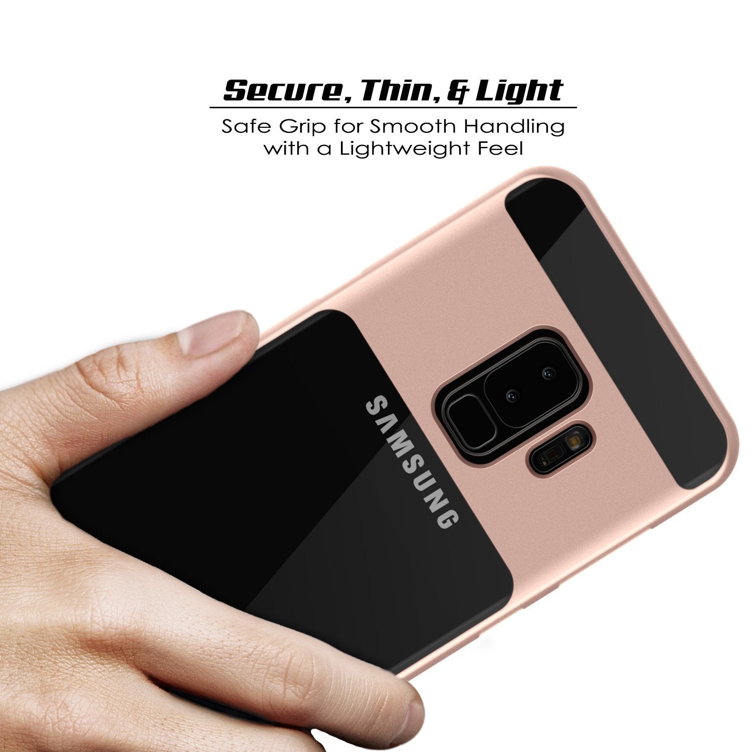Galaxy S9+ Plus Case Punkcase Lucid 3.0 Series [Slim Fit] Rose Gold Armor Cover