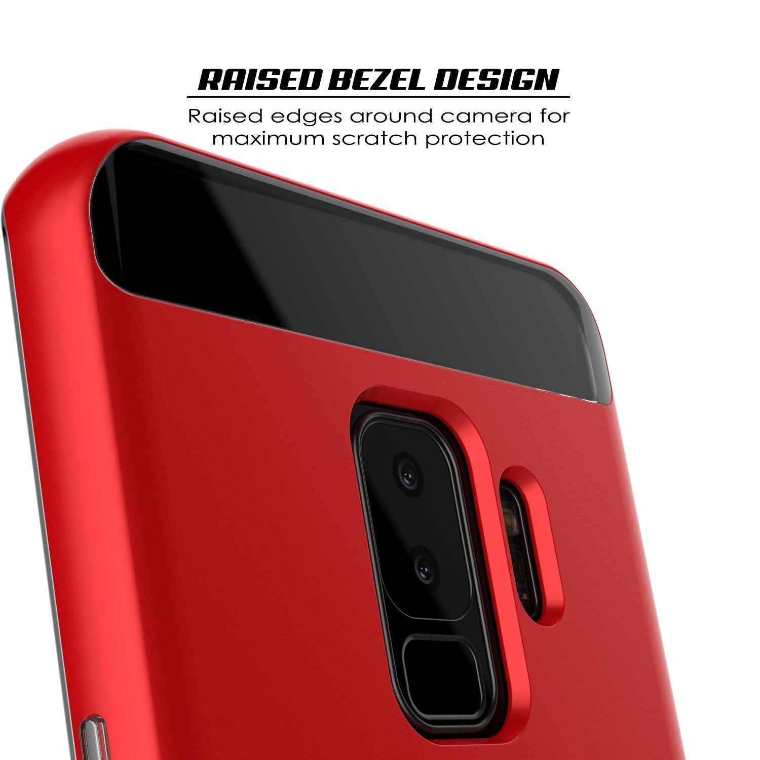 Galaxy S9+ Plus Case Punkcase Lucid 3.0 Series [Slim Fit] Red Armor Cover