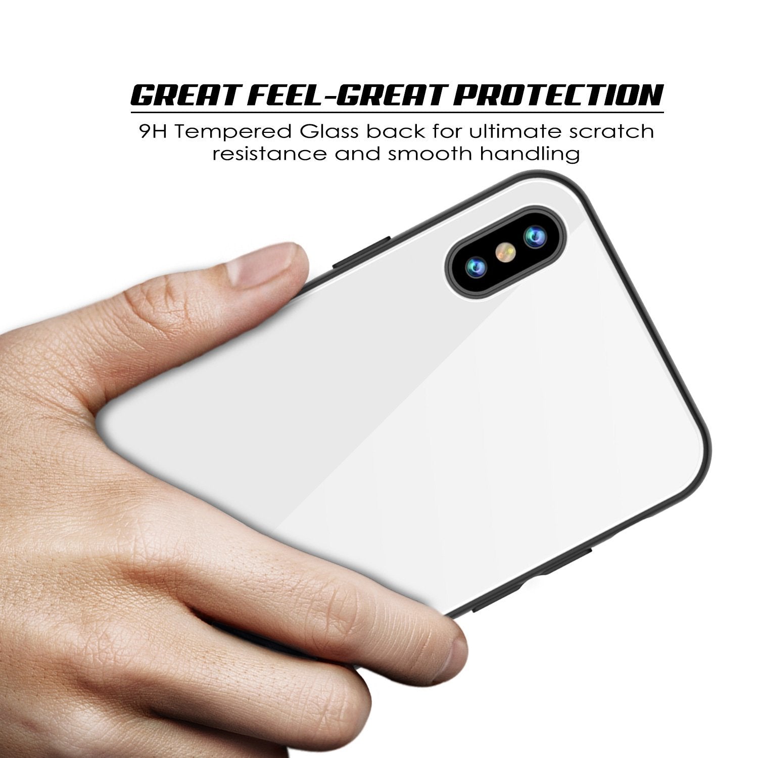 iPhone 8 Case, Punkcase GlassShield Ultra Thin Protective 9H Full Body Tempered Glass (White)