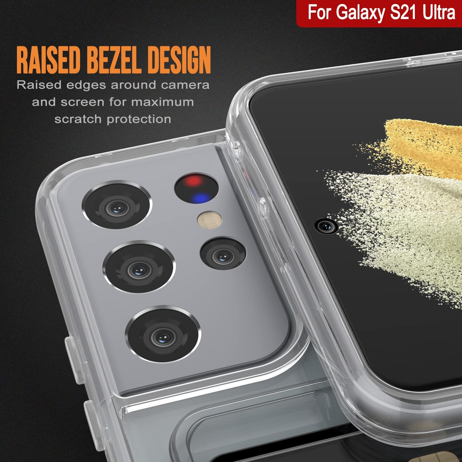 Galaxy S21 Ultra Card Holder Case [Crystal CardSlot Series] [Slim Fit]