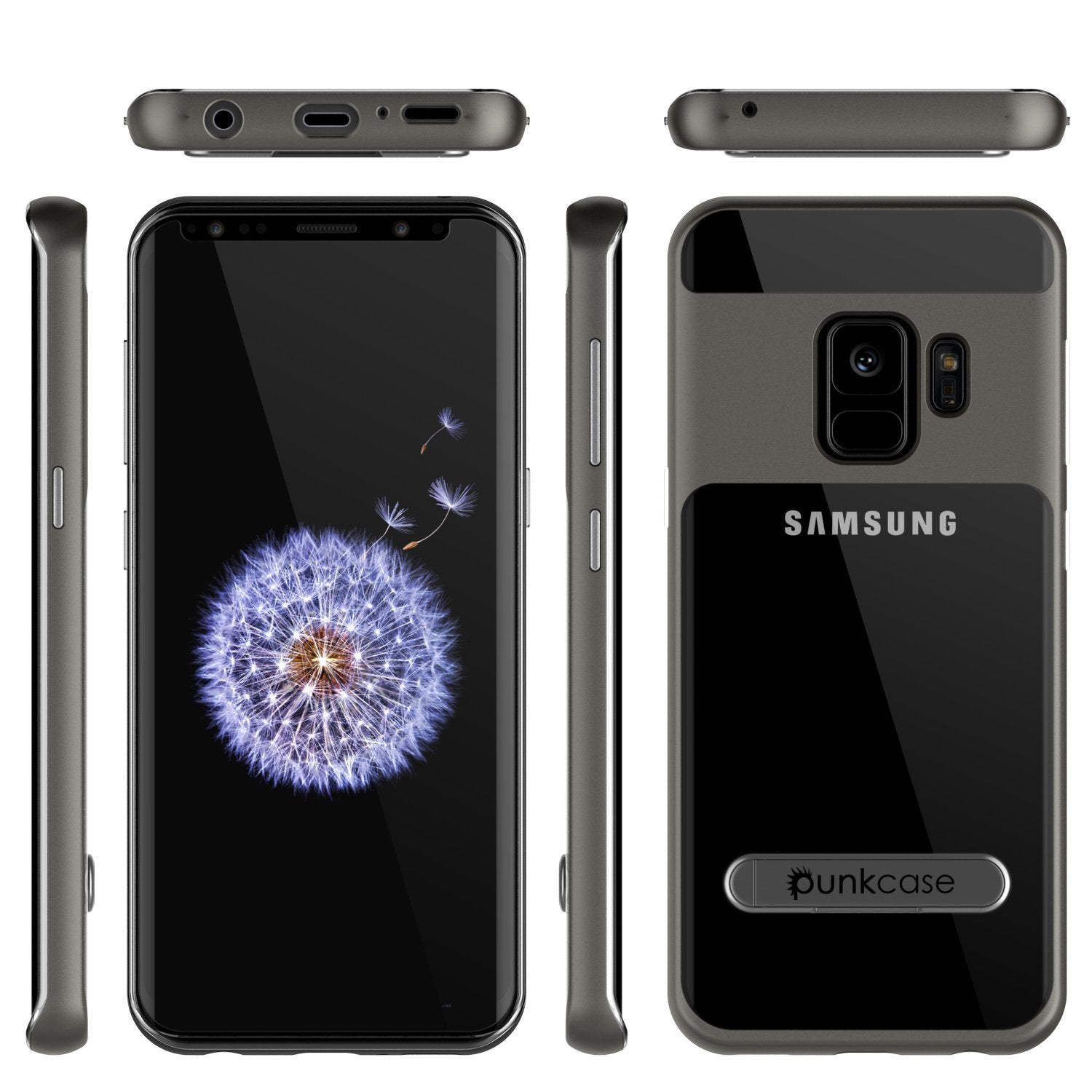 Galaxy S9 Case, PUNKcase [LUCID 3.0 Series] [Slim Fit] Armor Cover w/ Integrated Screen Protector [Grey]