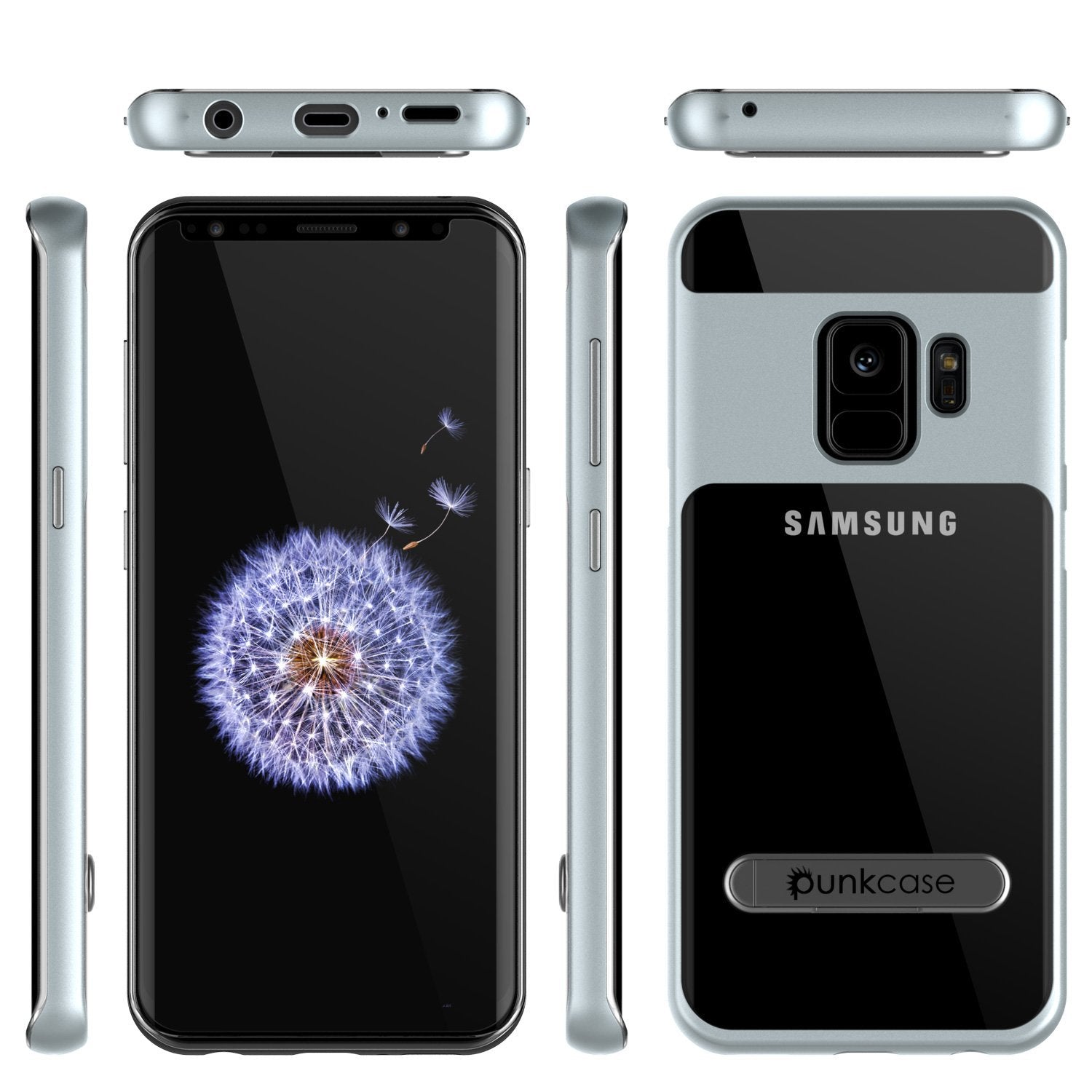 Galaxy S9 Case, PUNKcase [LUCID 3.0 Series] [Slim Fit] Armor Cover w/ Integrated Screen Protector [Silver]