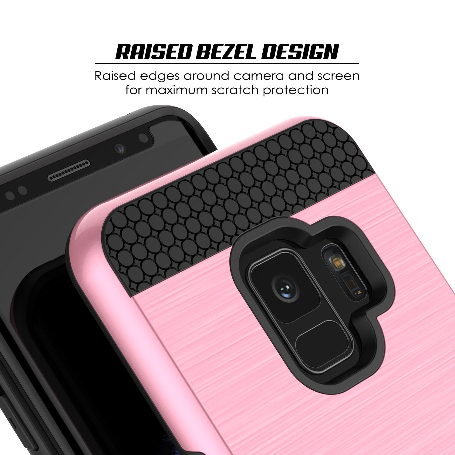 Galaxy S9 Case, PUNKcase [SLOT Series] [Slim Fit] Dual-Layer Armor Cover w/Integrated Anti-Shock System, Credit Card Slot [Pink]