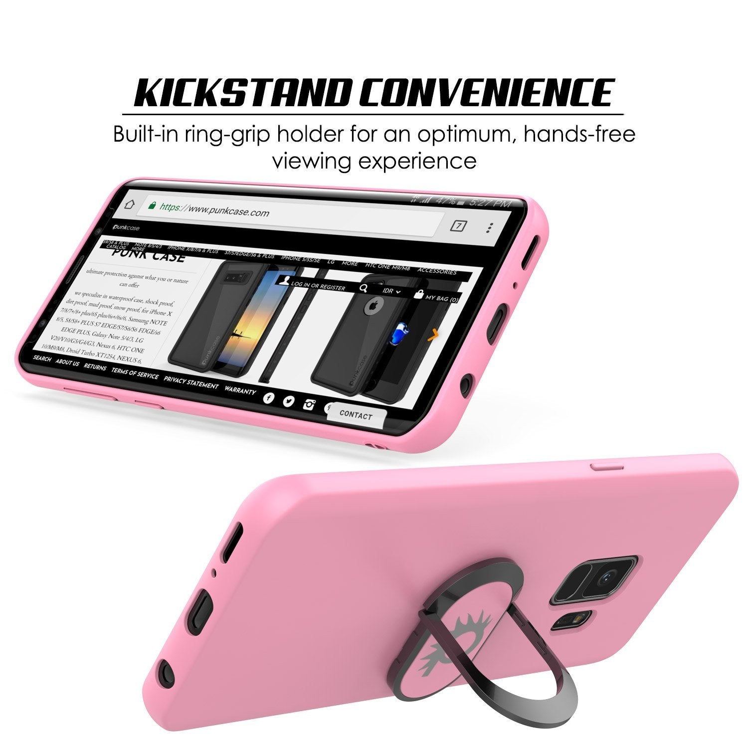 Galaxy S9 Case, Punkcase Magnetix Protective TPU Cover W/ Kickstand, Sceen Protector[Pink]