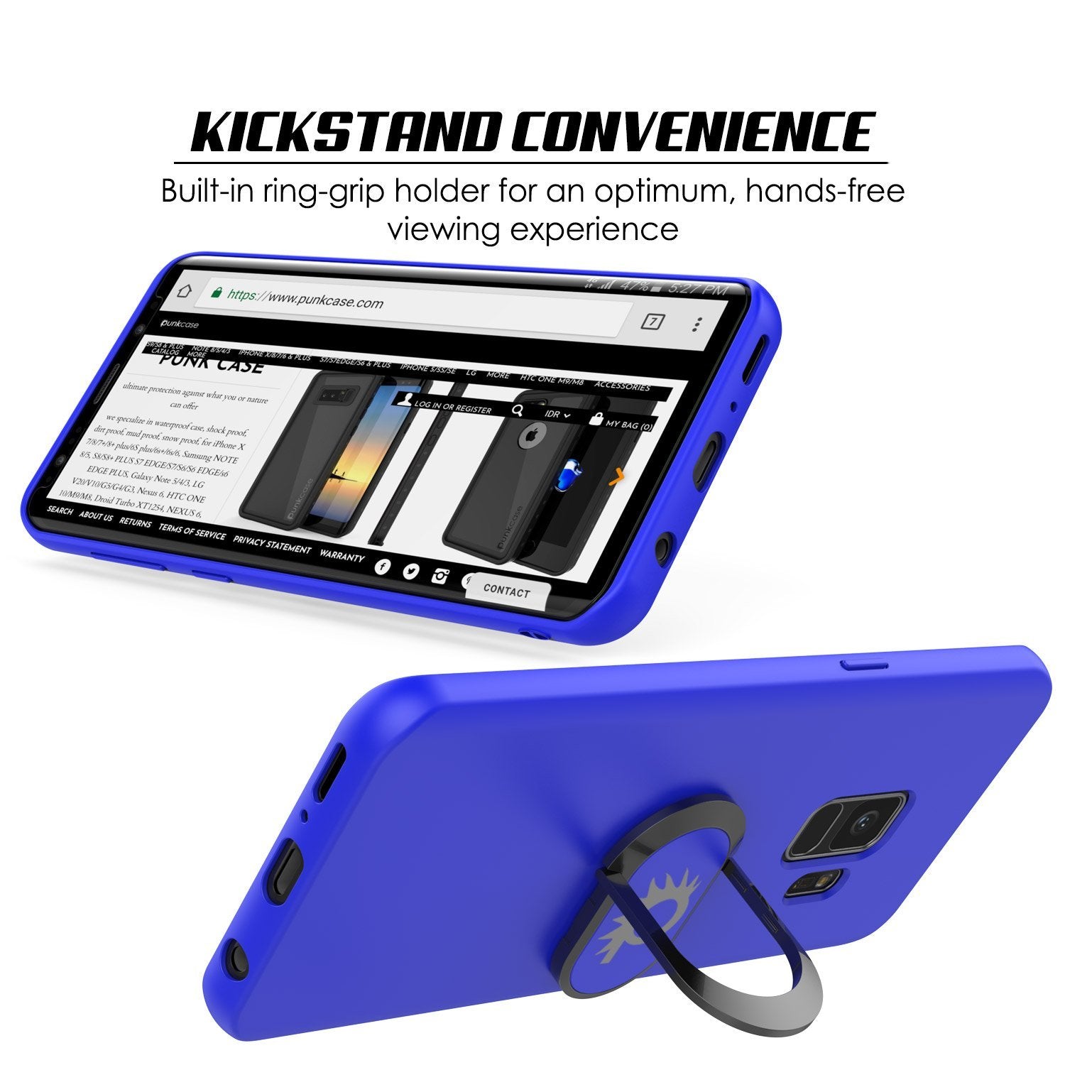 Galaxy S9 Case, Punkcase Magnetix Protective TPU Cover W/ Kickstand, Sceen Protector[Blue]