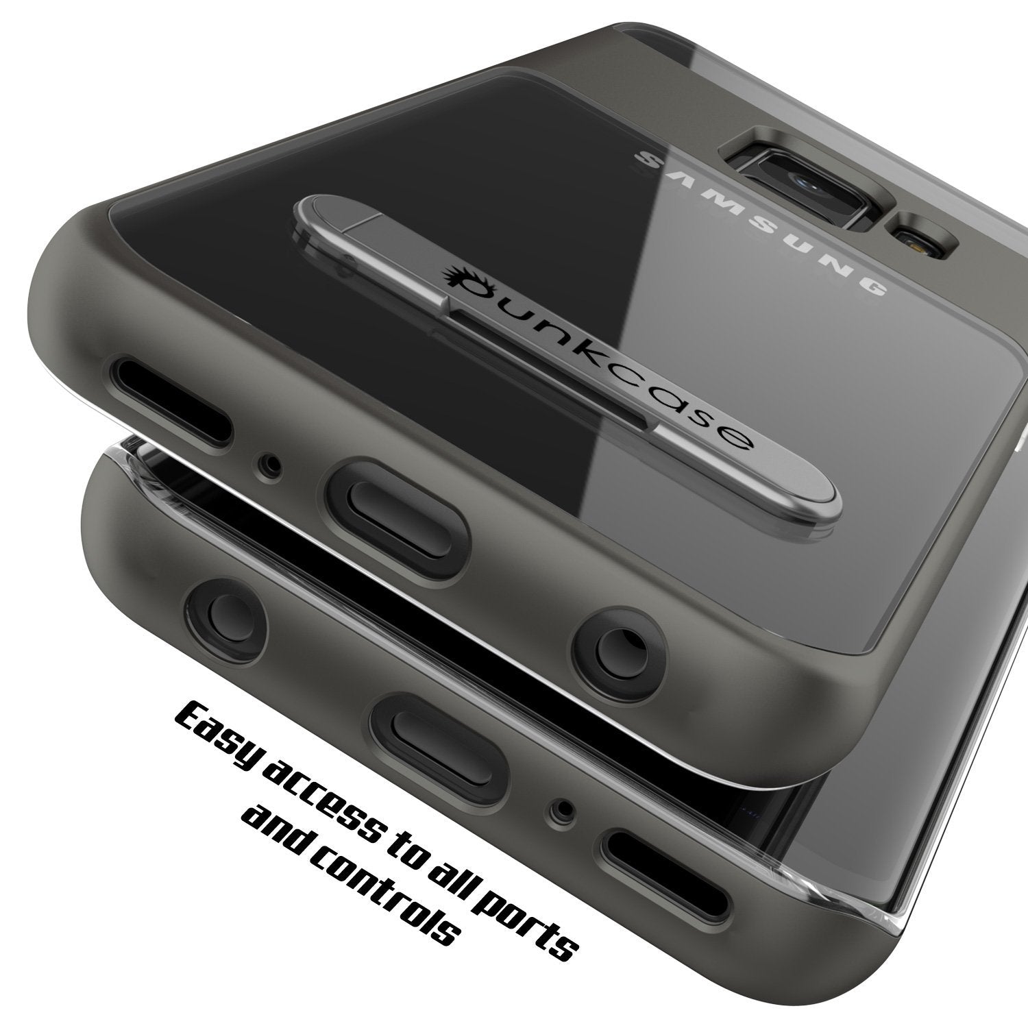 Galaxy S9 Case, PUNKcase [LUCID 3.0 Series] [Slim Fit] Armor Cover w/ Integrated Screen Protector [Grey]