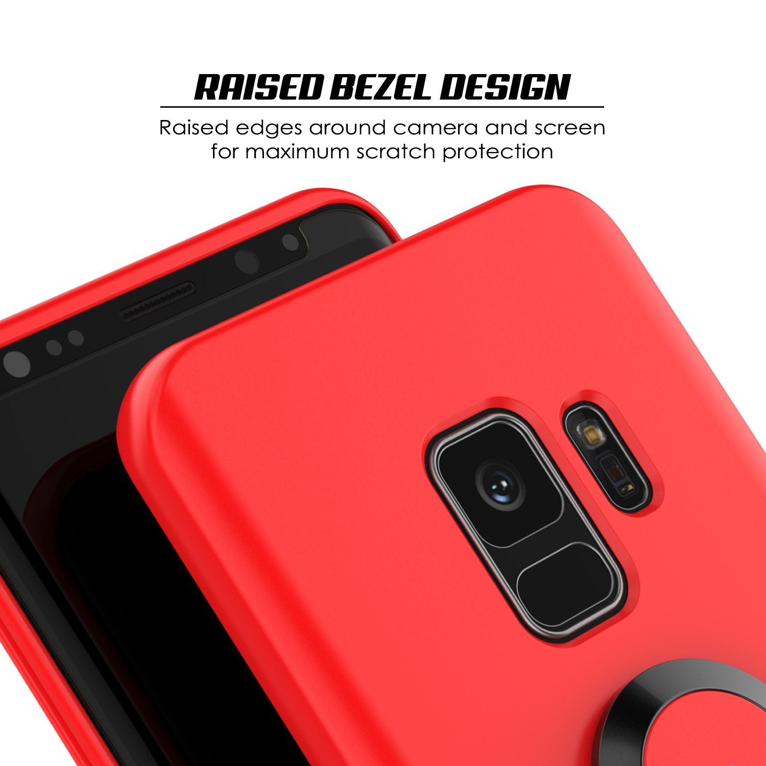 Galaxy S9 Case, Punkcase Magnetix Protective TPU Cover W/ Kickstand, Sceen Protector[Red]