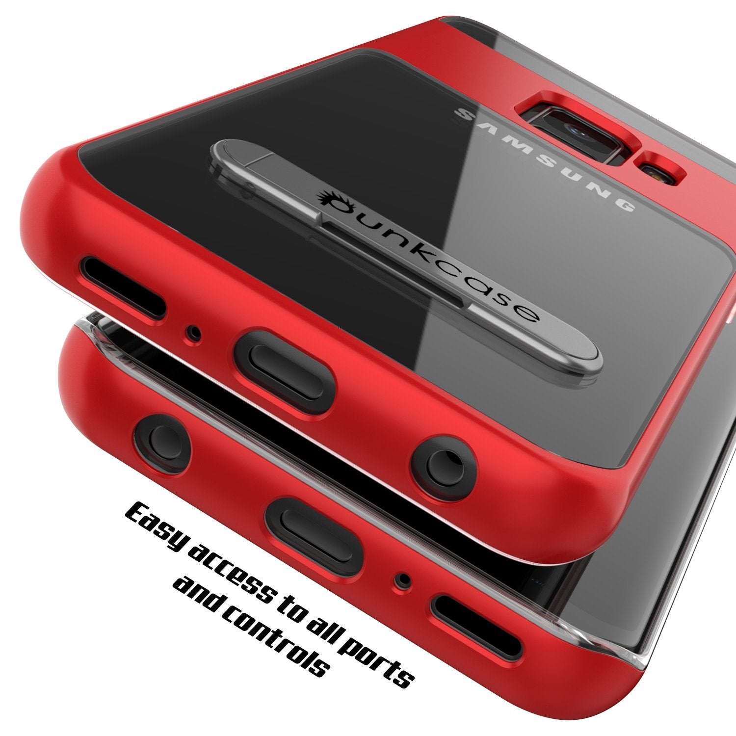 Galaxy S9 Case, PUNKcase [LUCID 3.0 Series] [Slim Fit] Armor Cover w/ Integrated Screen Protector [Red]