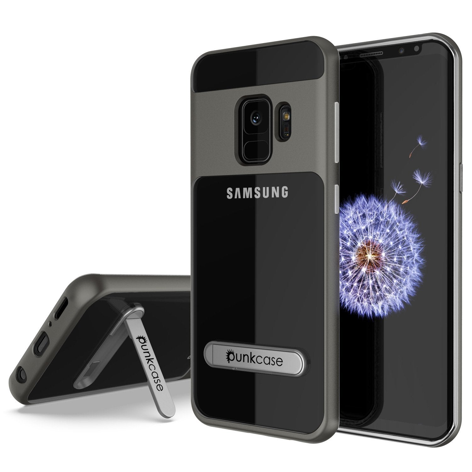Galaxy S9 Case, PUNKcase [LUCID 3.0 Series] [Slim Fit] Armor Cover w/ Integrated Screen Protector [Grey]