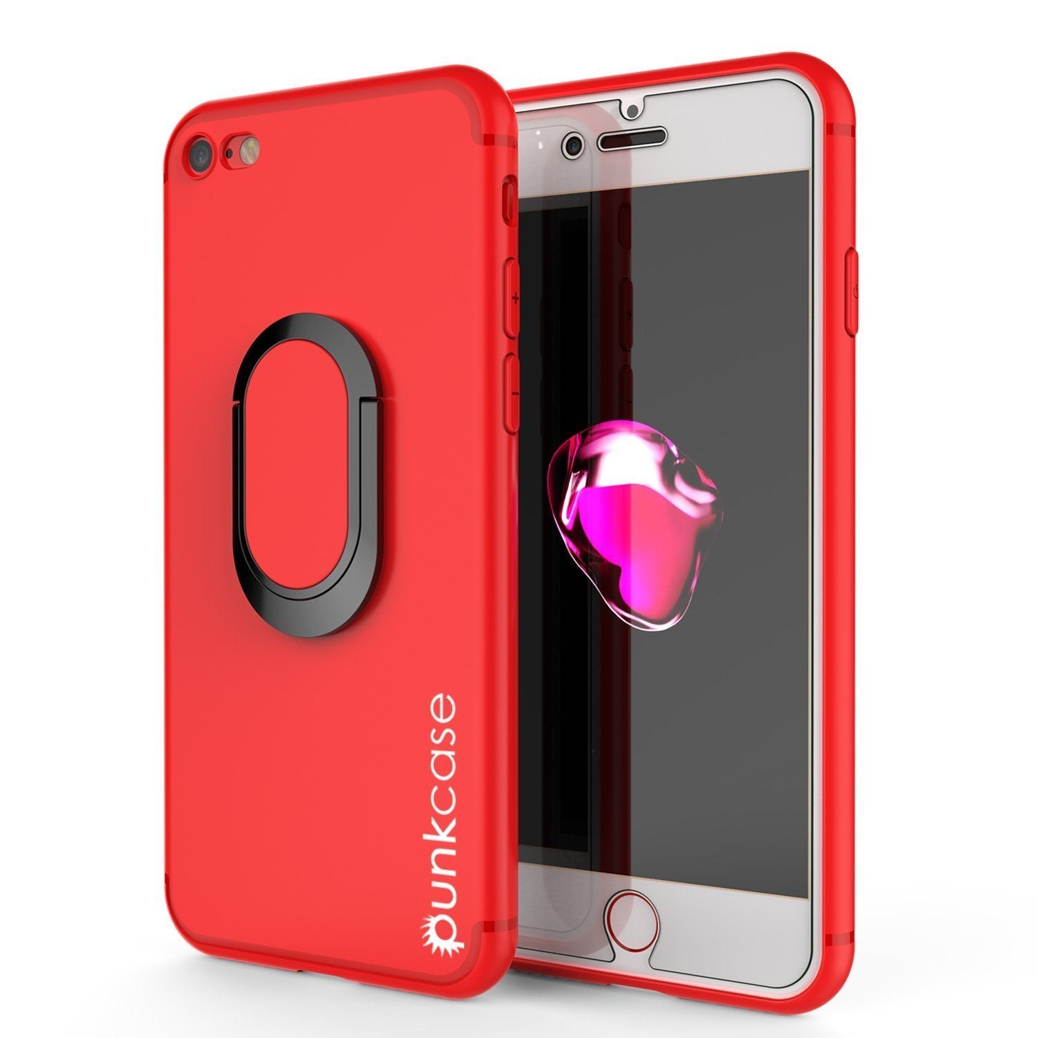 iPhone SE (4.7") Case, Punkcase Magnetix Protective TPU Cover W/ Kickstand, Tempered Glass Screen Protector [Red]