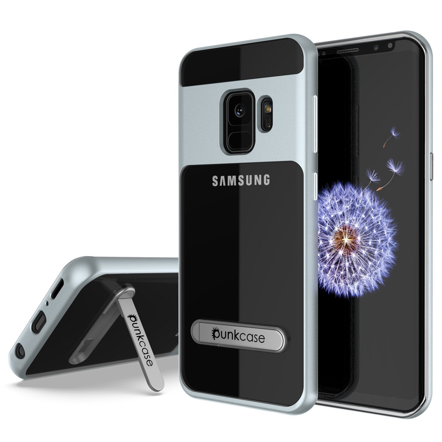 Galaxy S9 Case, PUNKcase [LUCID 3.0 Series] [Slim Fit] Armor Cover w/ Integrated Screen Protector [Silver]