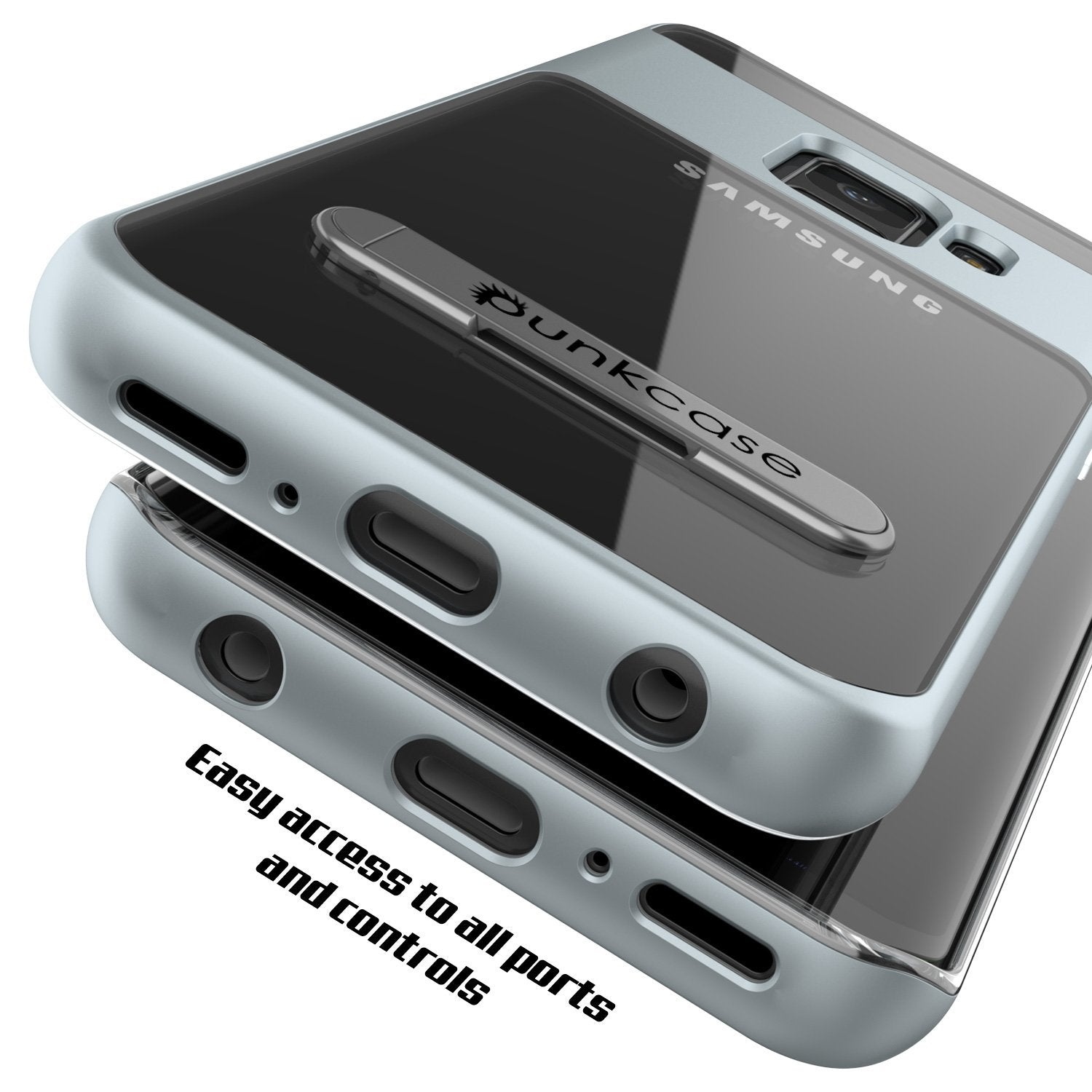 Galaxy S9 Case, PUNKcase [LUCID 3.0 Series] [Slim Fit] Armor Cover w/ Integrated Screen Protector [Silver]