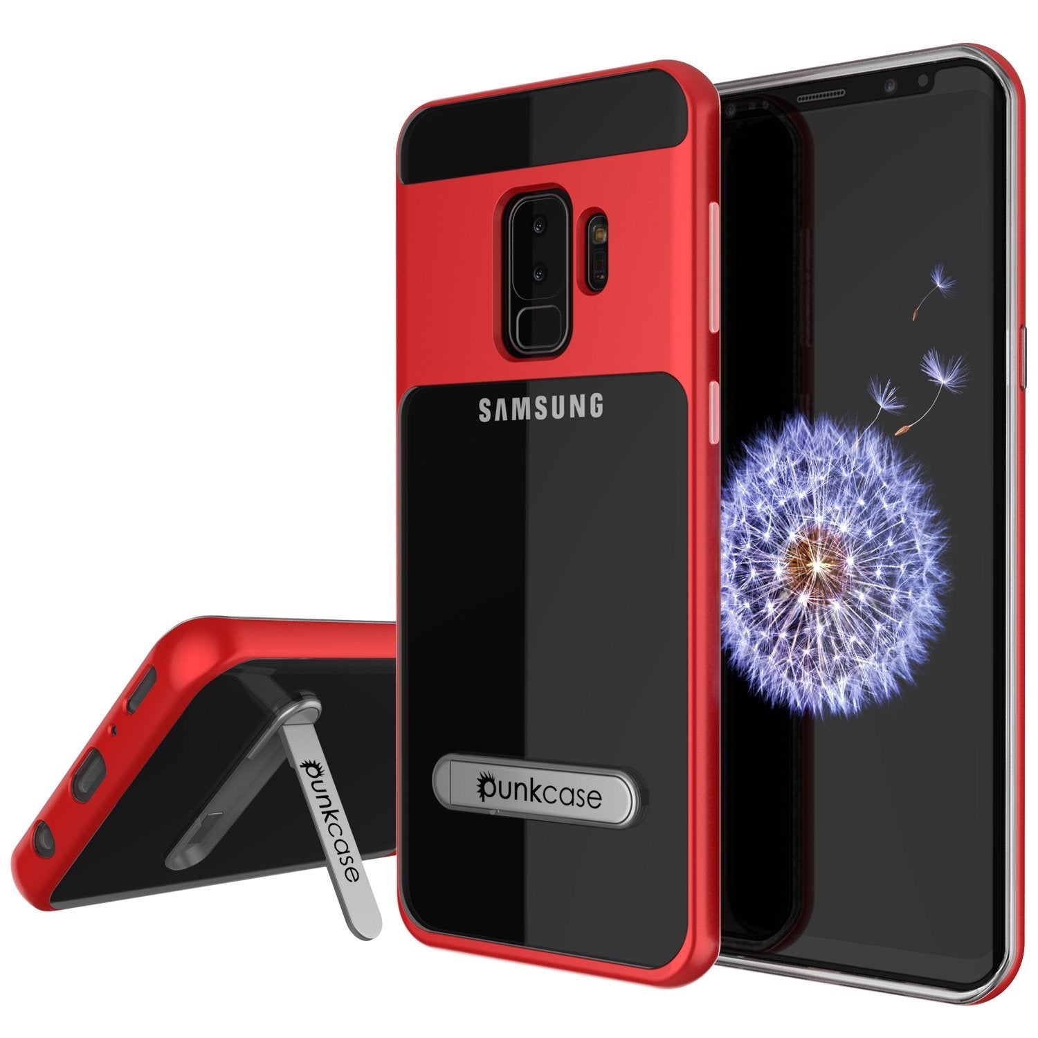 Galaxy S9+ Plus Case Punkcase Lucid 3.0 Series [Slim Fit] Red Armor Cover