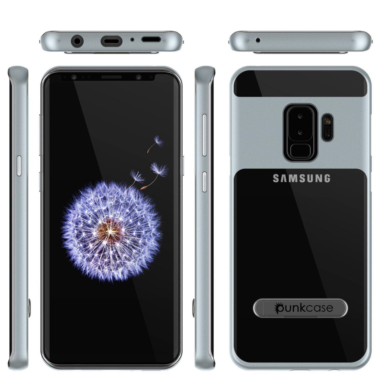 Galaxy S9+ Plus Case Punkcase Lucid 3.0 Series [Slim Fit] Silver Armor Cover