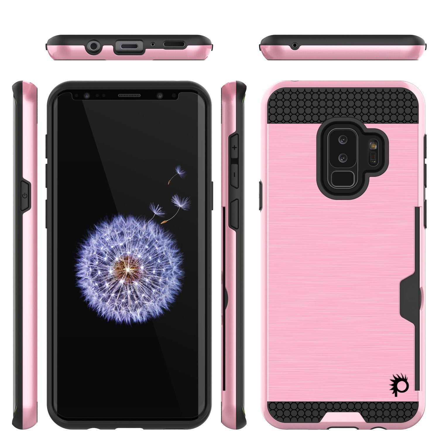 Galaxy S9 Plus Case, PUNKcase [SLOT Series] [Slim Fit] Dual-Layer Armor Pink Cover