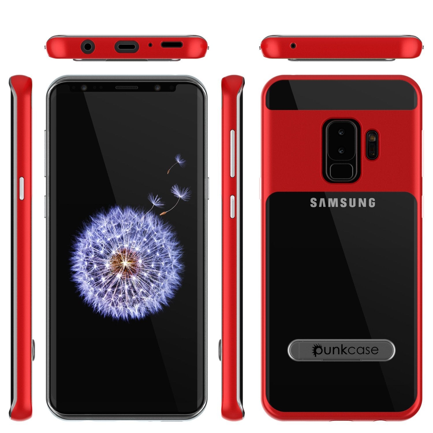 Galaxy S9+ Plus Case Punkcase Lucid 3.0 Series [Slim Fit] Red Armor Cover