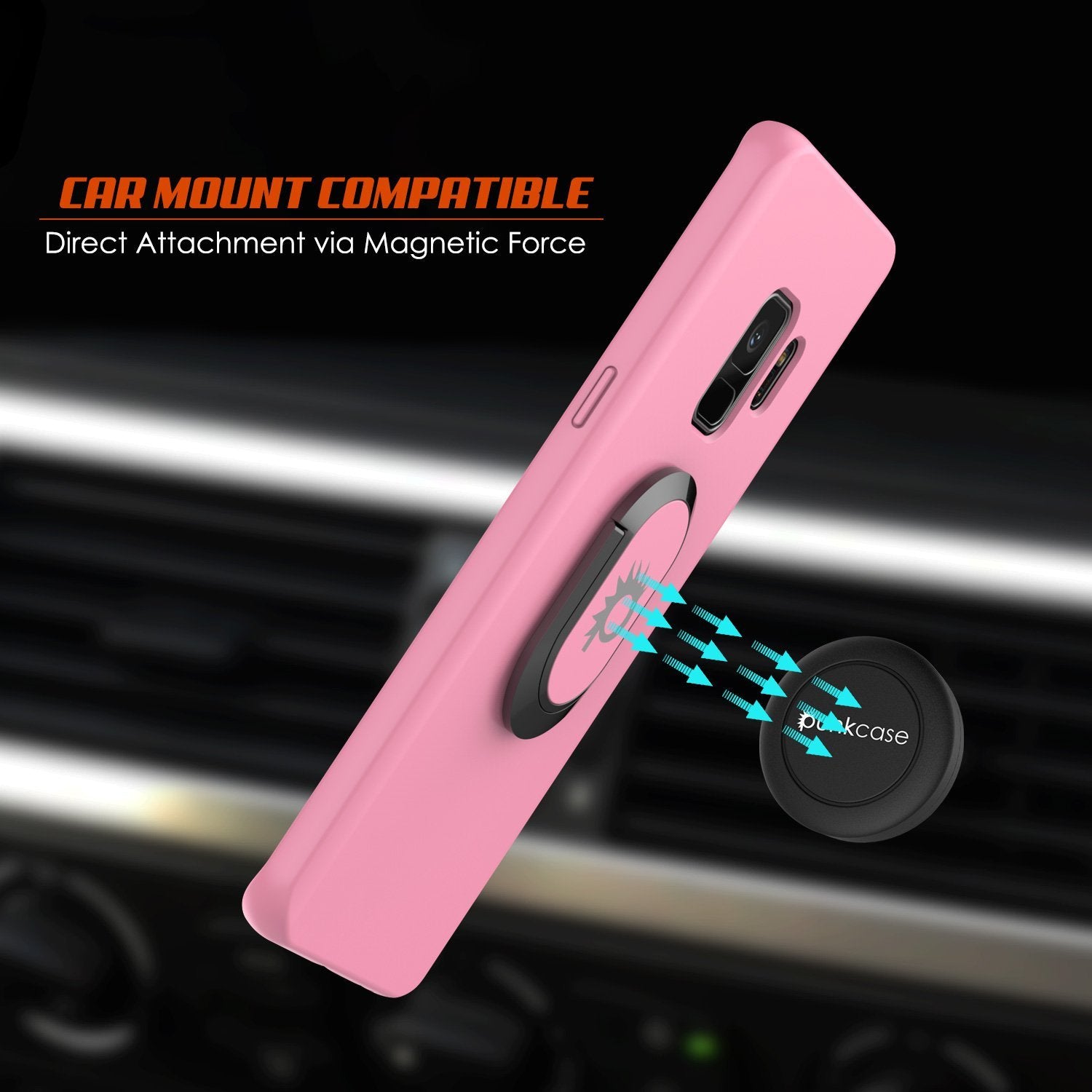 Galaxy S9 Case, Punkcase Magnetix Protective TPU Cover W/ Kickstand, Sceen Protector[Pink]