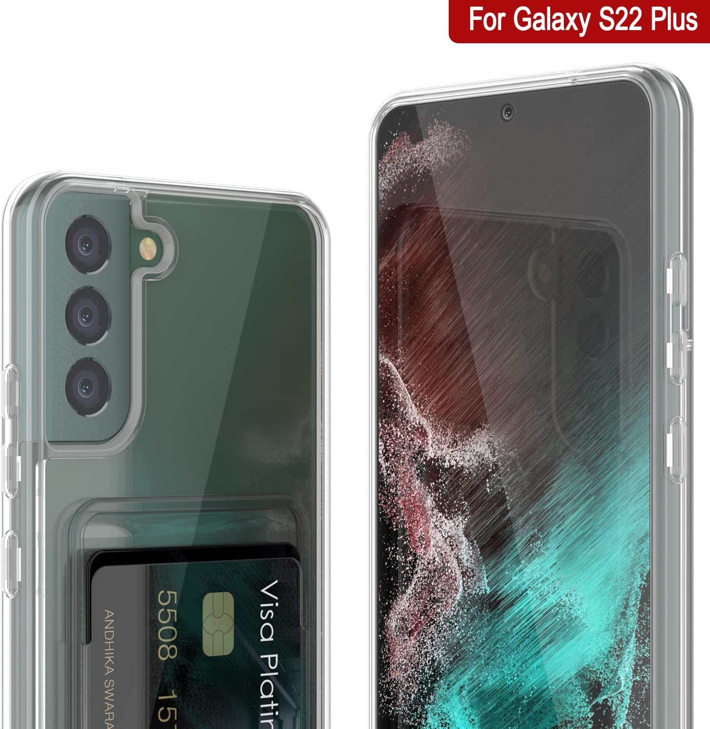 Galaxy S22 Plus Card Holder Case [Crystal CardSlot Series] [Slim Fit]