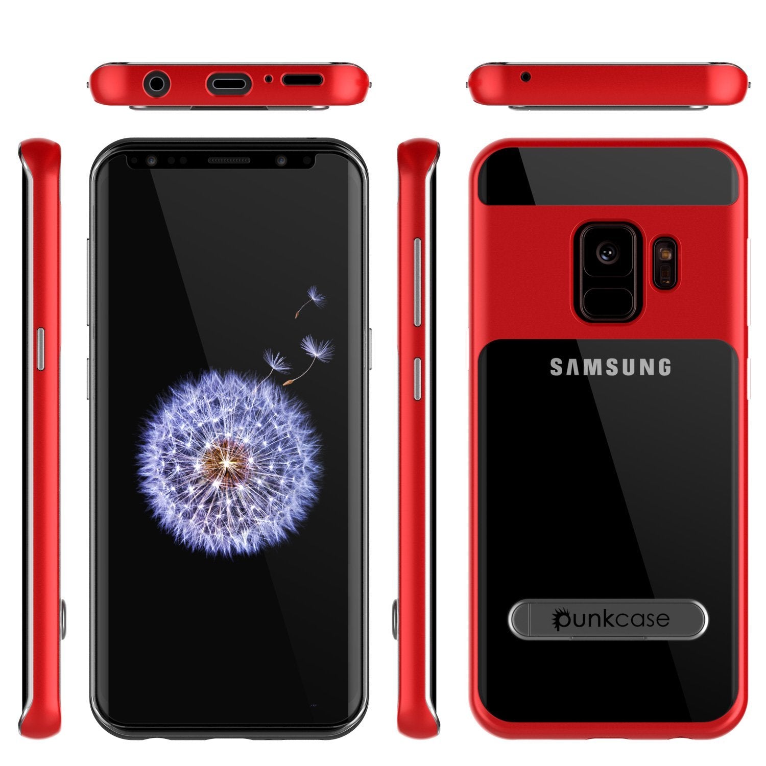 Galaxy S9 Case, PUNKcase [LUCID 3.0 Series] [Slim Fit] Armor Cover w/ Integrated Screen Protector [Red]