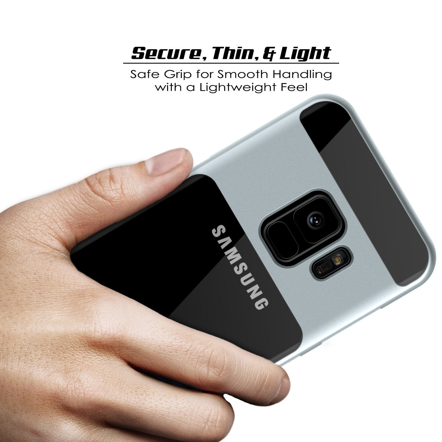 Galaxy S9 Case, PUNKcase [LUCID 3.0 Series] [Slim Fit] Armor Cover w/ Integrated Screen Protector [Silver]