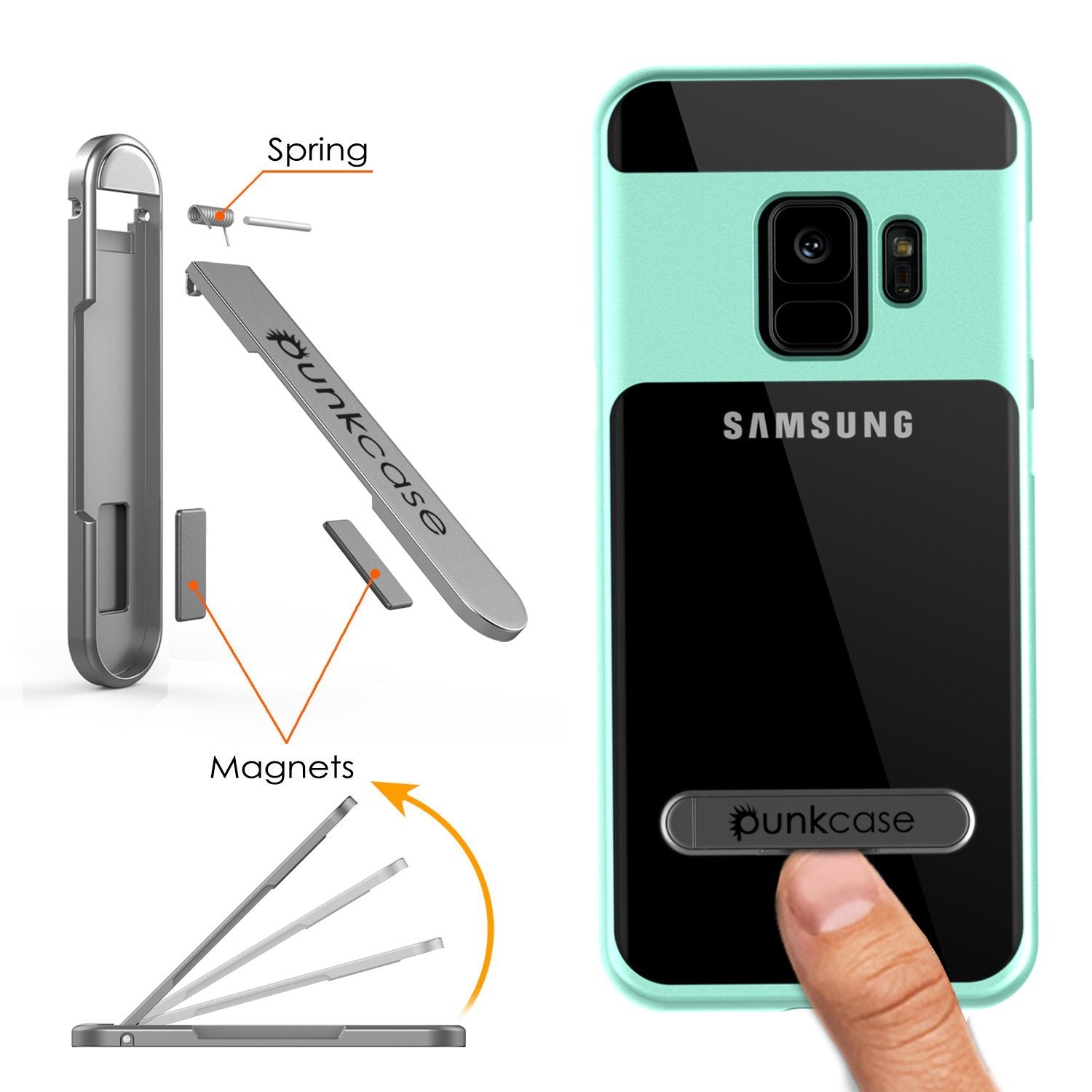 Galaxy S9 Case, PUNKcase [LUCID 3.0 Series] [Slim Fit] Armor Cover w/ Integrated Screen Protector [Teal]