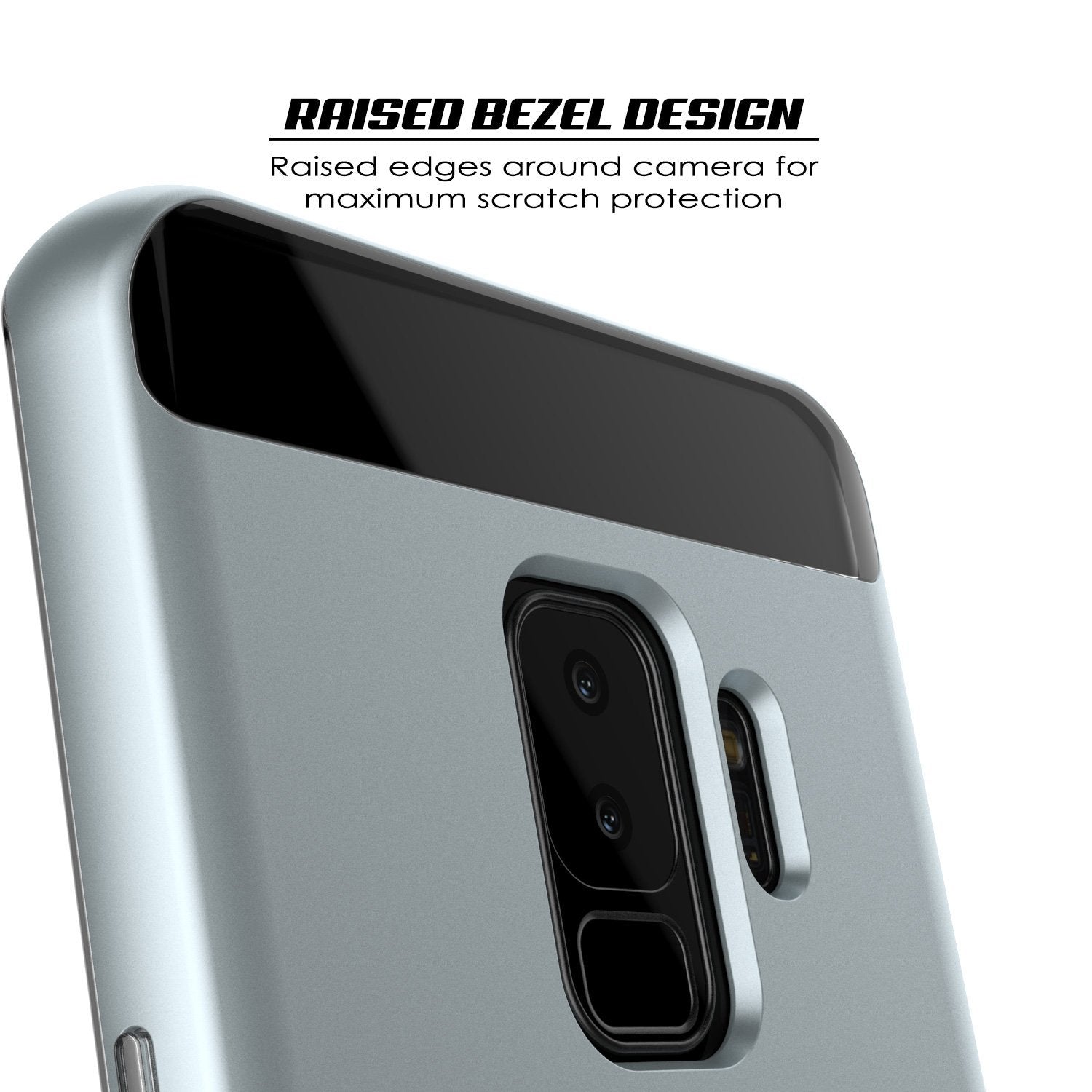 Galaxy S9+ Plus Case Punkcase Lucid 3.0 Series [Slim Fit] Silver Armor Cover