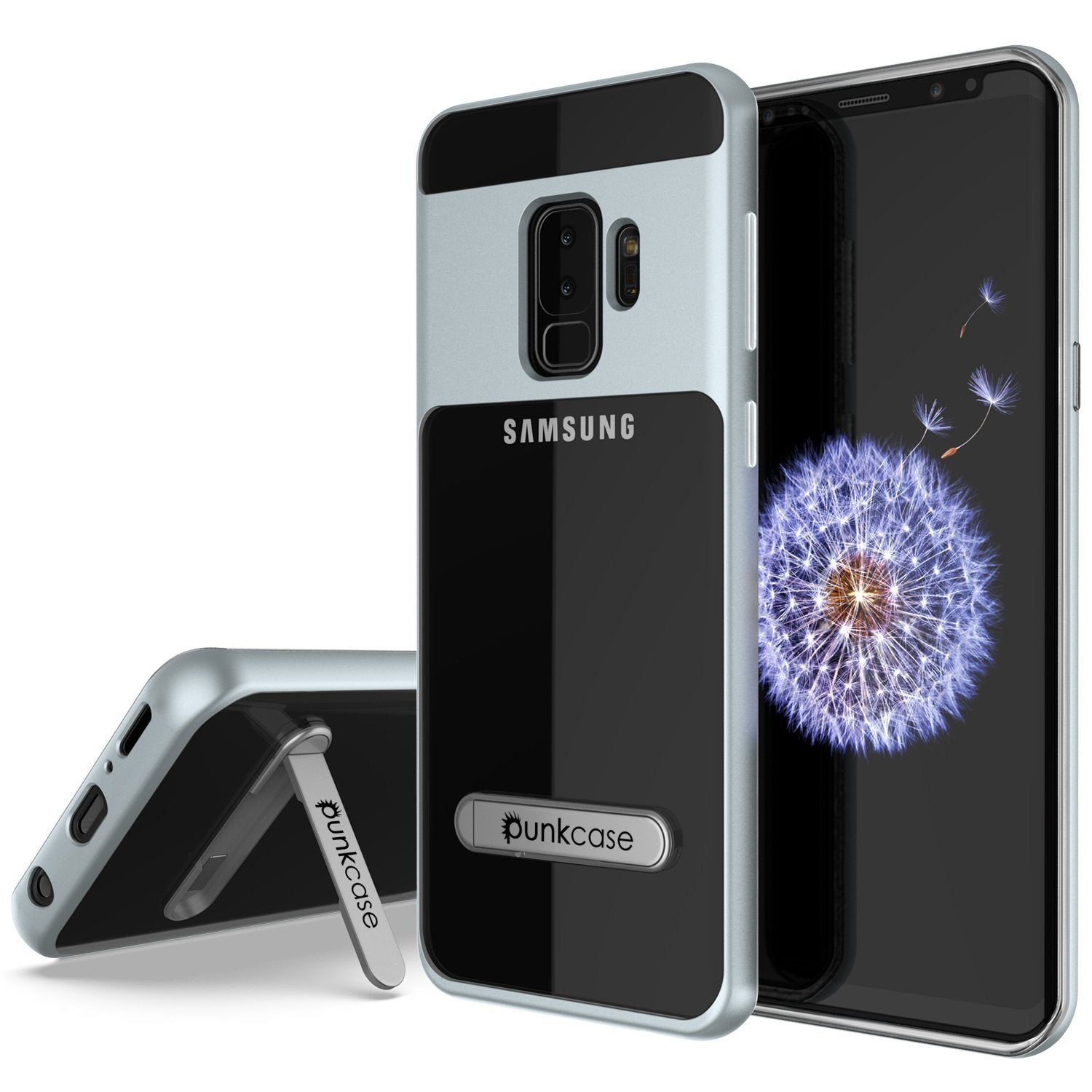 Galaxy S9+ Plus Case Punkcase Lucid 3.0 Series [Slim Fit] Silver Armor Cover