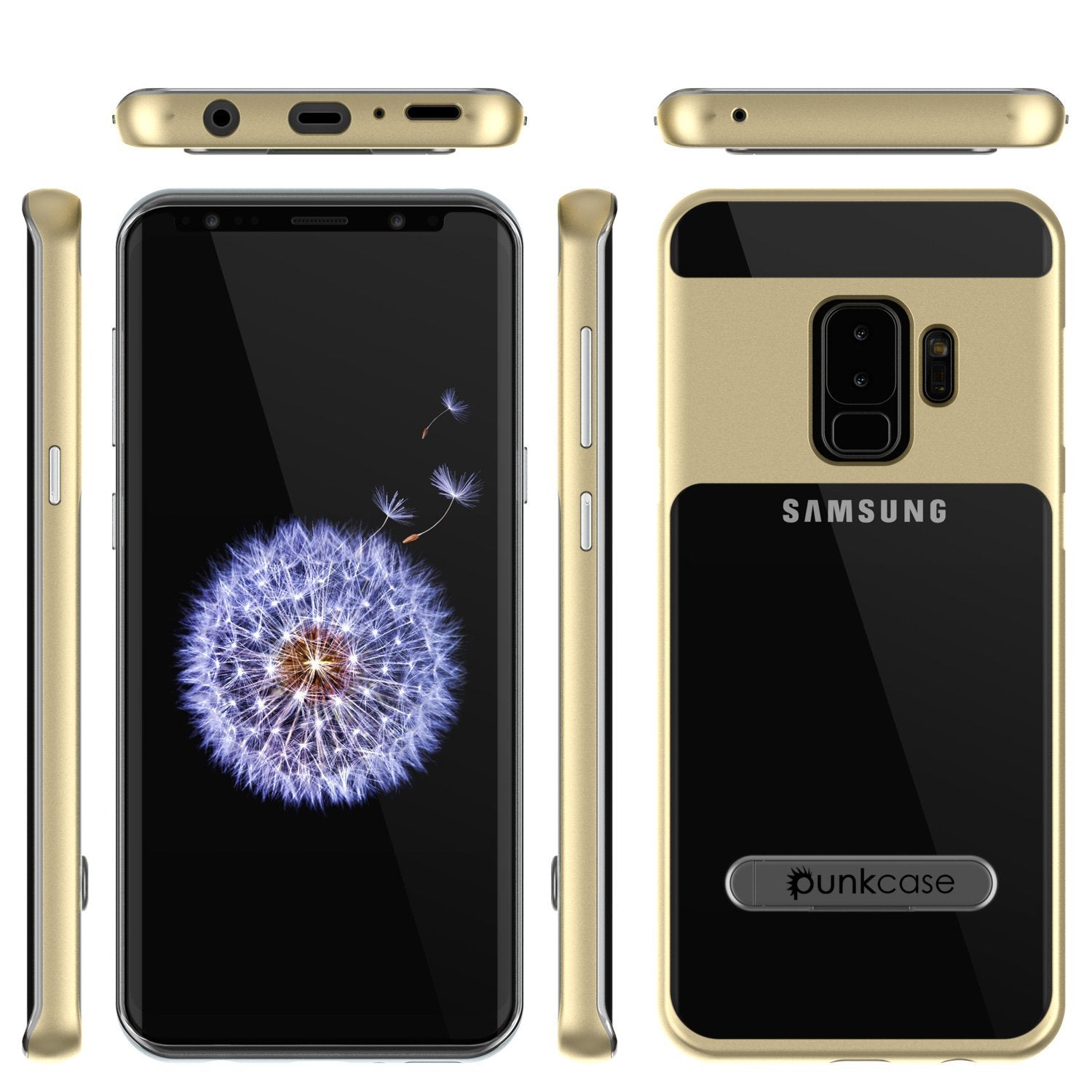 Galaxy S9+ Plus Case, PUNKcase [LUCID 3.0 Series] [Slim Fit] Armor Cover w/ Integrated Screen Protector [Gold]