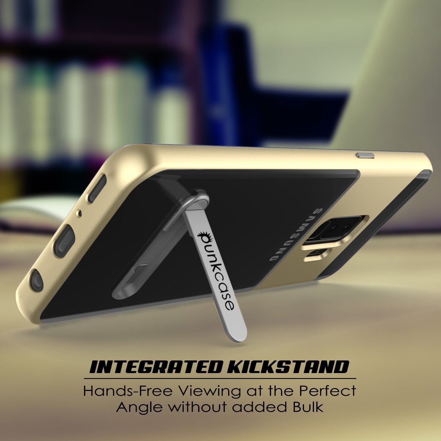 Galaxy S9+ Plus Case, PUNKcase [LUCID 3.0 Series] [Slim Fit] Armor Cover w/ Integrated Screen Protector [Gold]