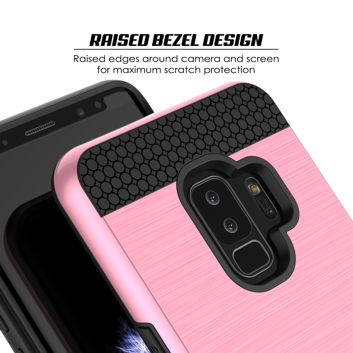 Galaxy S9 Plus Case, PUNKcase [SLOT Series] [Slim Fit] Dual-Layer Armor Pink Cover
