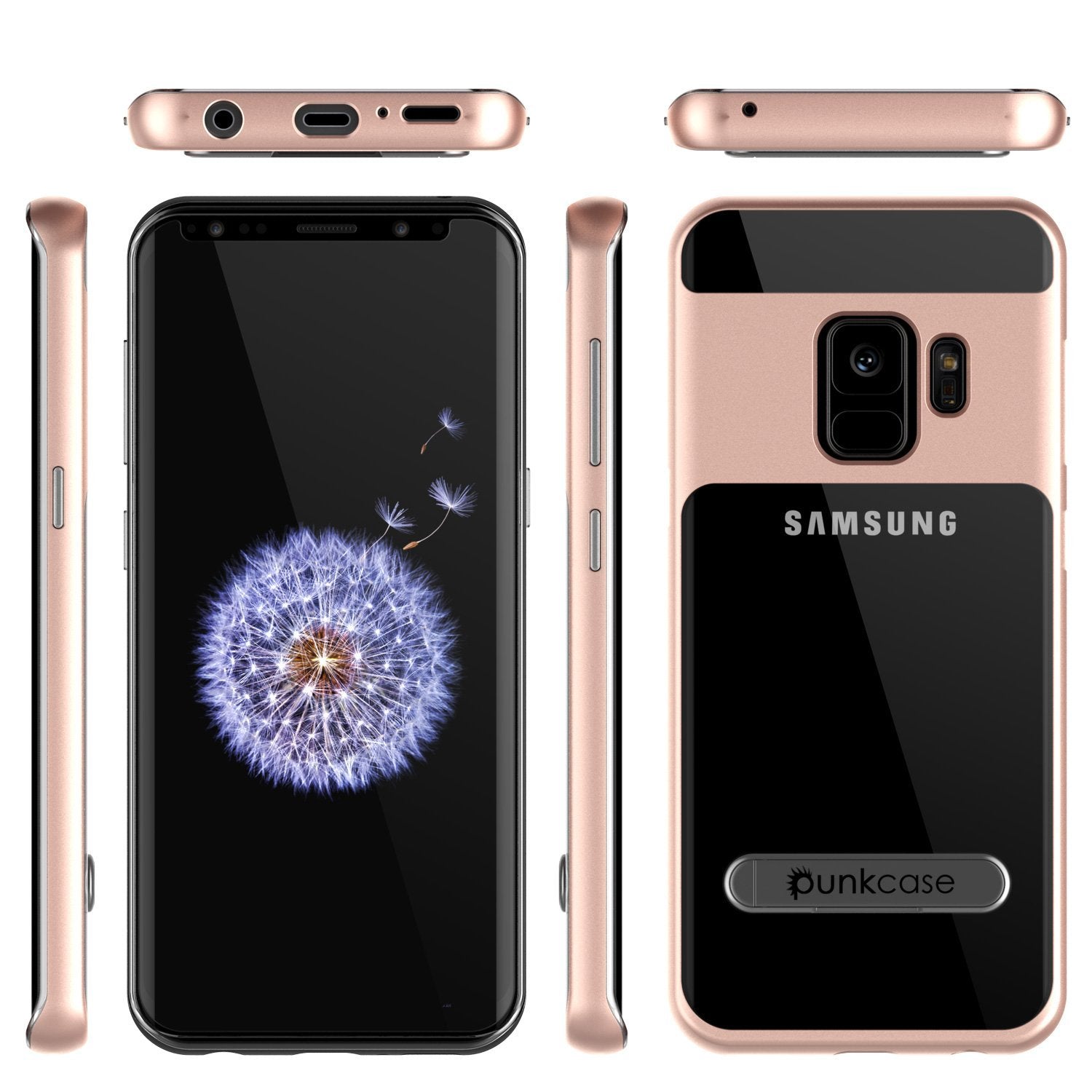 Galaxy S9 Case, PUNKcase [LUCID 3.0 Series] [Slim Fit] Armor Cover w/ Integrated Screen Protector [Rose Gold]
