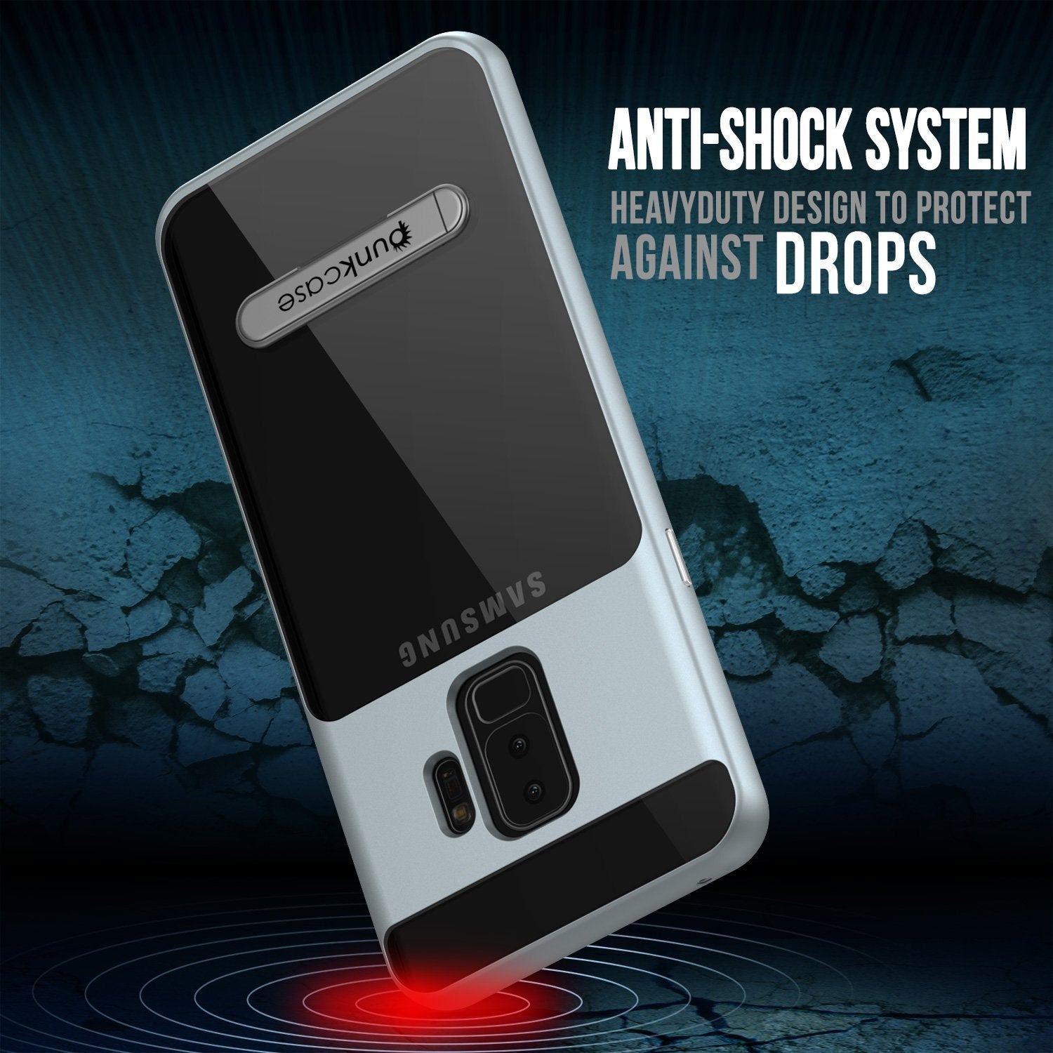 Galaxy S9+ Plus Case Punkcase Lucid 3.0 Series [Slim Fit] Silver Armor Cover