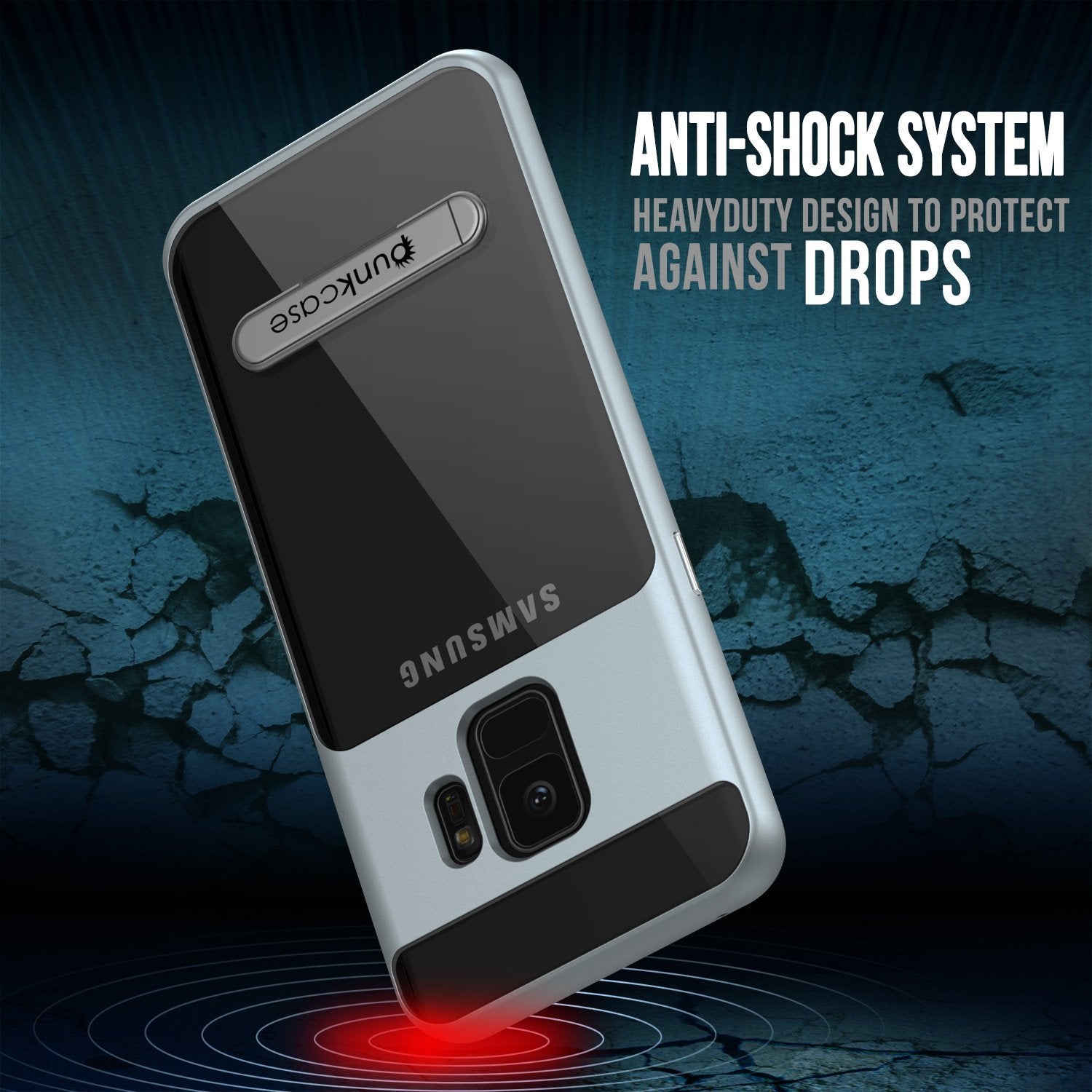 Galaxy S9 Case, PUNKcase [LUCID 3.0 Series] [Slim Fit] Armor Cover w/ Integrated Screen Protector [Silver]