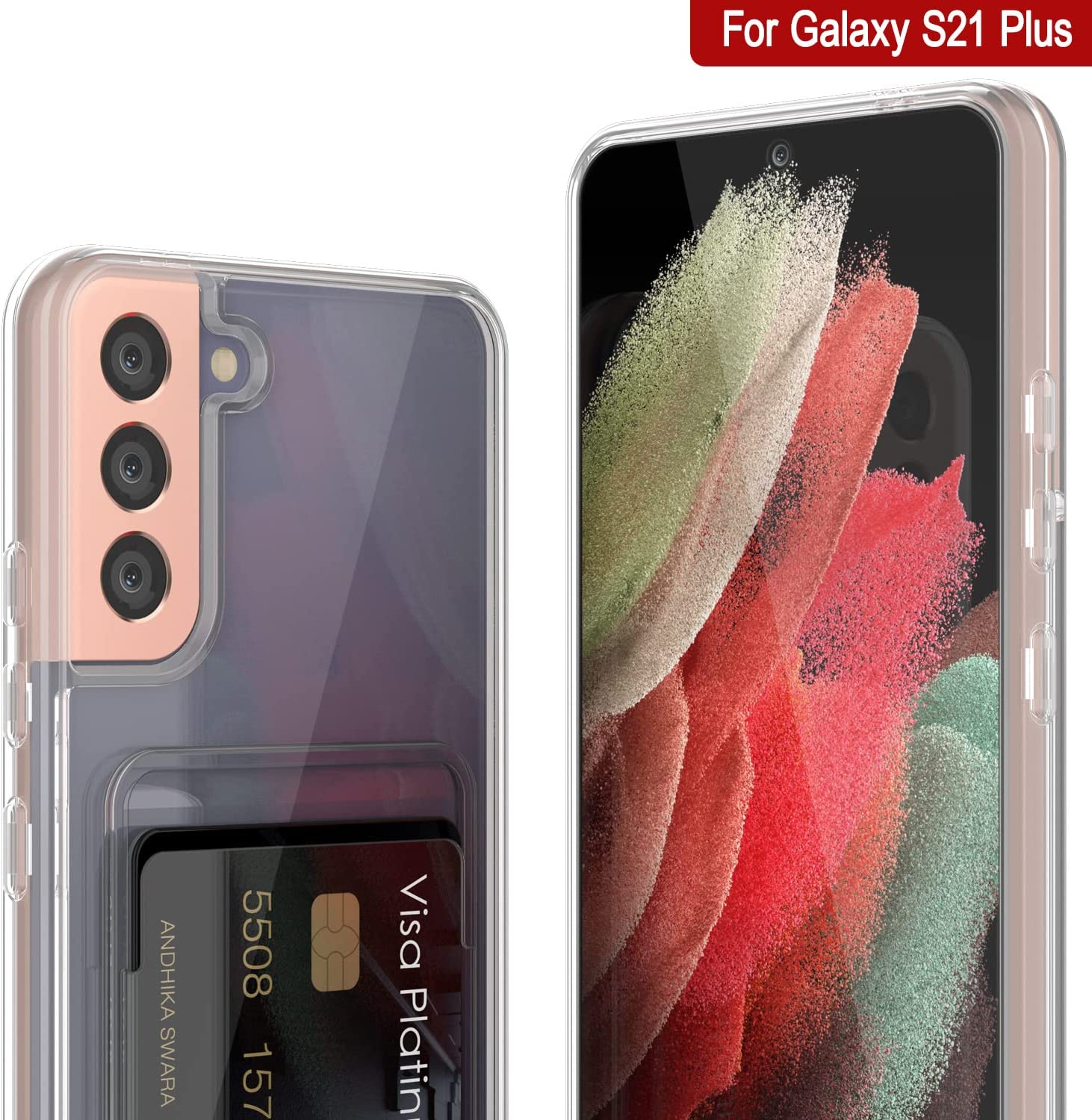 Galaxy S21 Plus Card Holder Case [Crystal CardSlot Series] [Slim Fit]