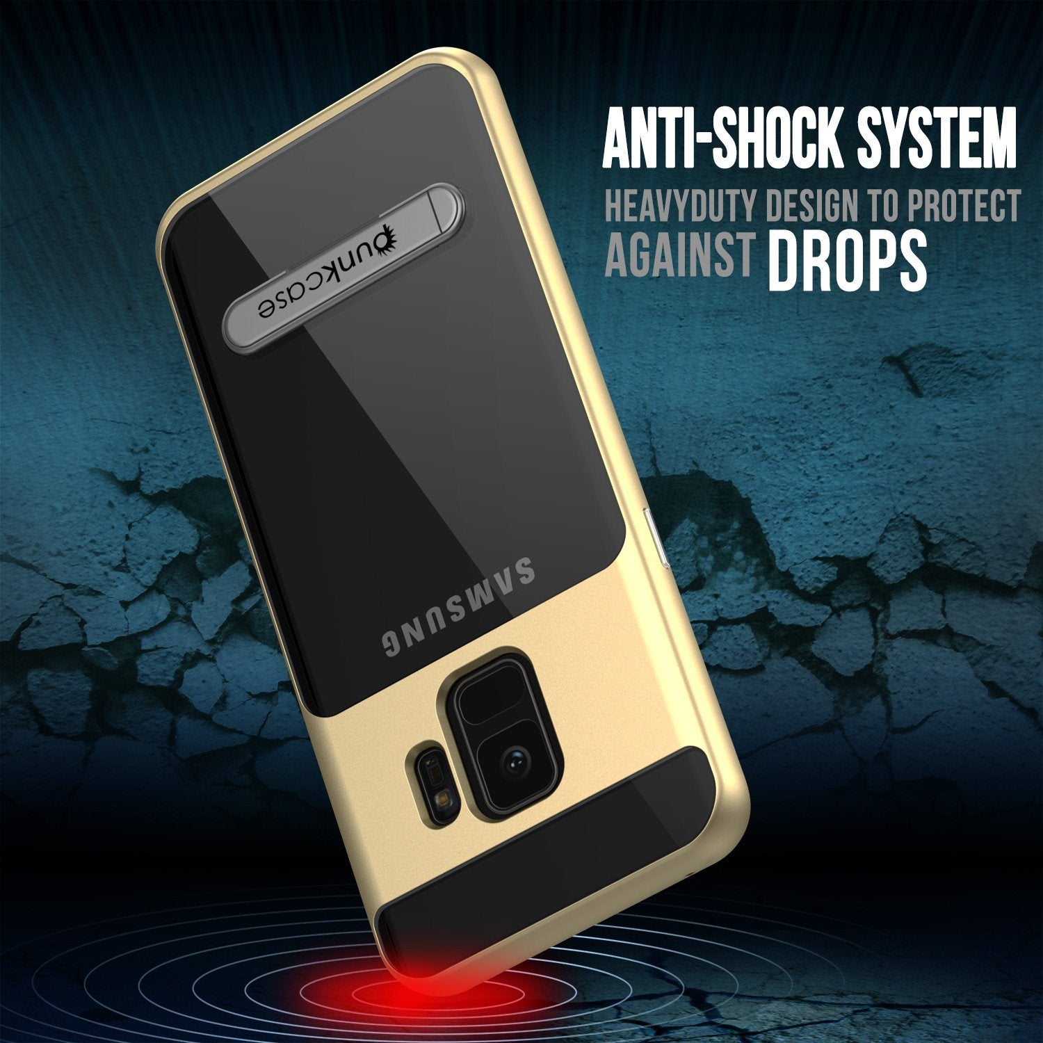 Galaxy S9 Case, PUNKcase [LUCID 3.0 Series] [Slim Fit] Armor Cover w/ Integrated Screen Protector [Gold]