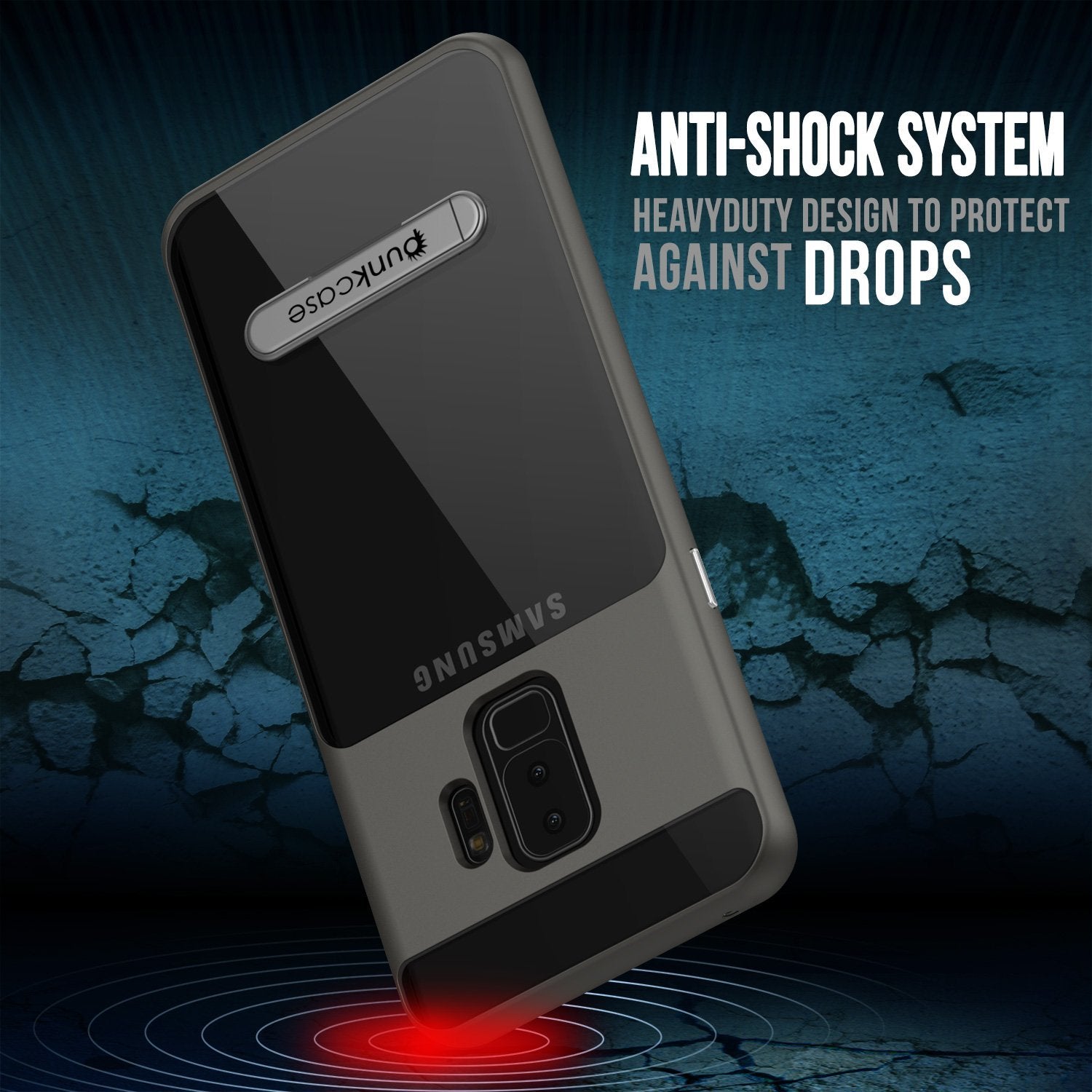 Galaxy S9+ Plus Case Punkcase Lucid 3.0 Series [Slim Fit] Grey Armor Cover